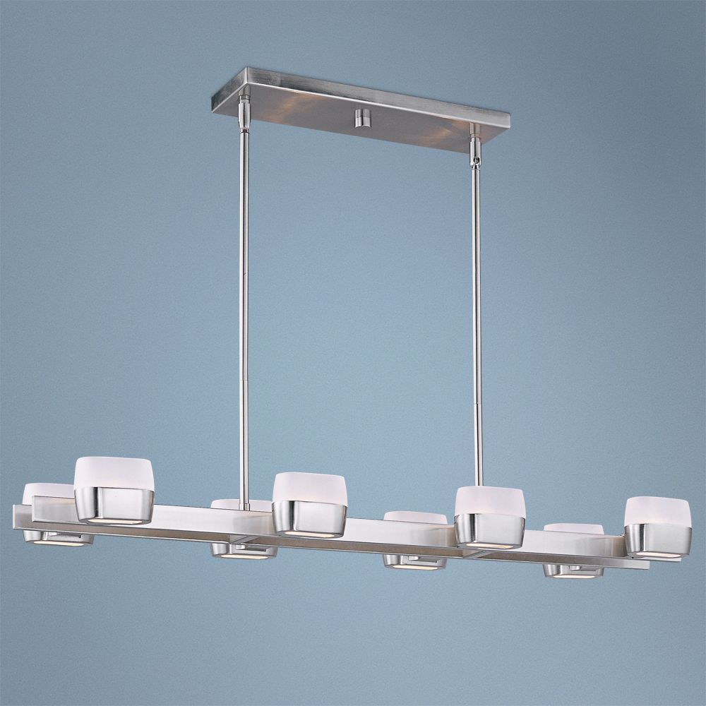 ET2 Ellipse 35 1/4" Wide 8-Light Satin Nickel Pendant Light