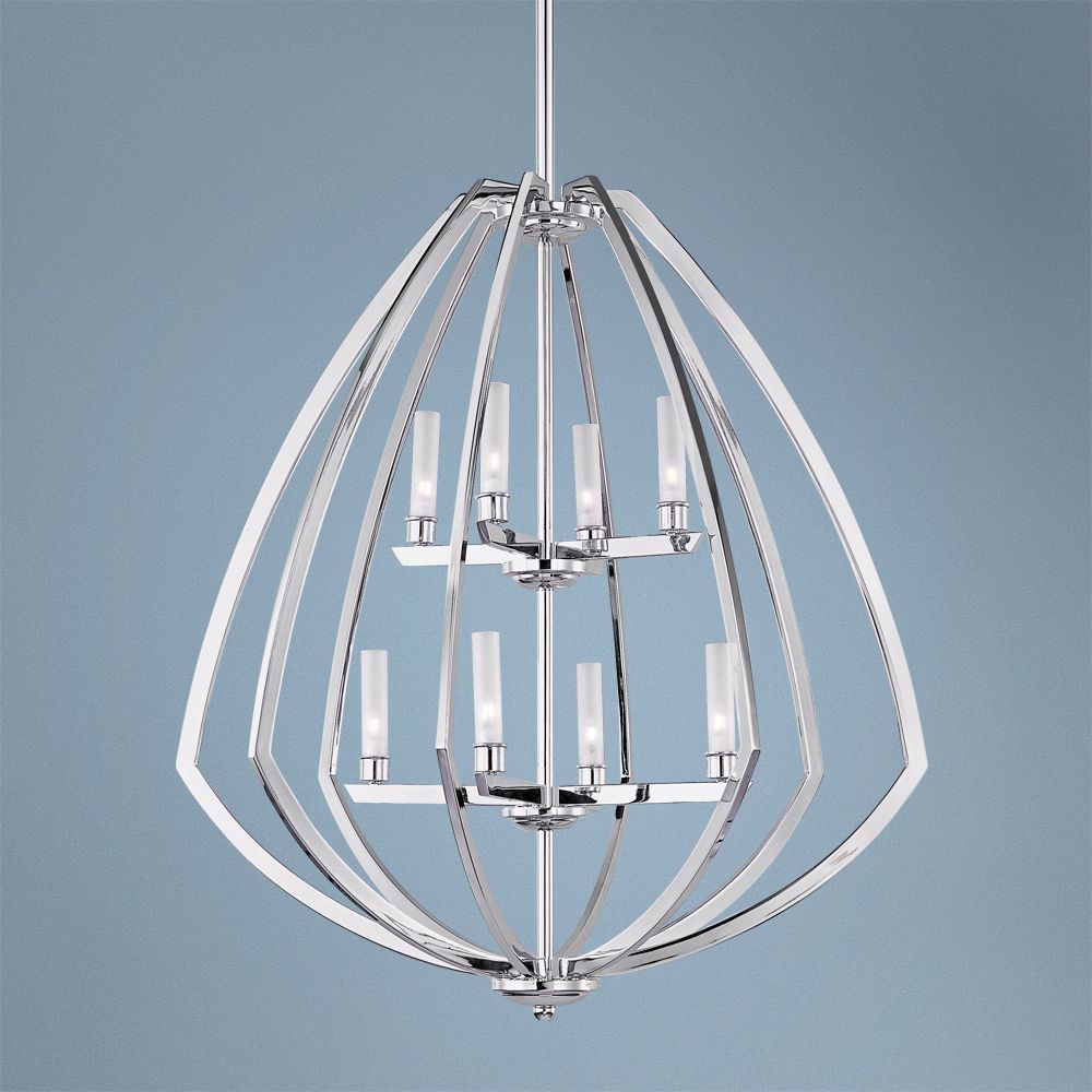 ET2 Vortex 28 1/2" Wide 8-Light Chrome Pendant Light