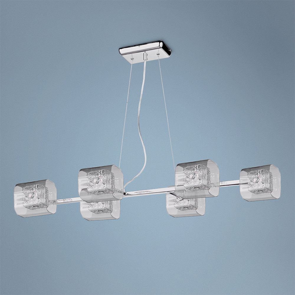 ET2 Gem 37 1/2" Wide 6-Light Polished Chrome Pendant Light