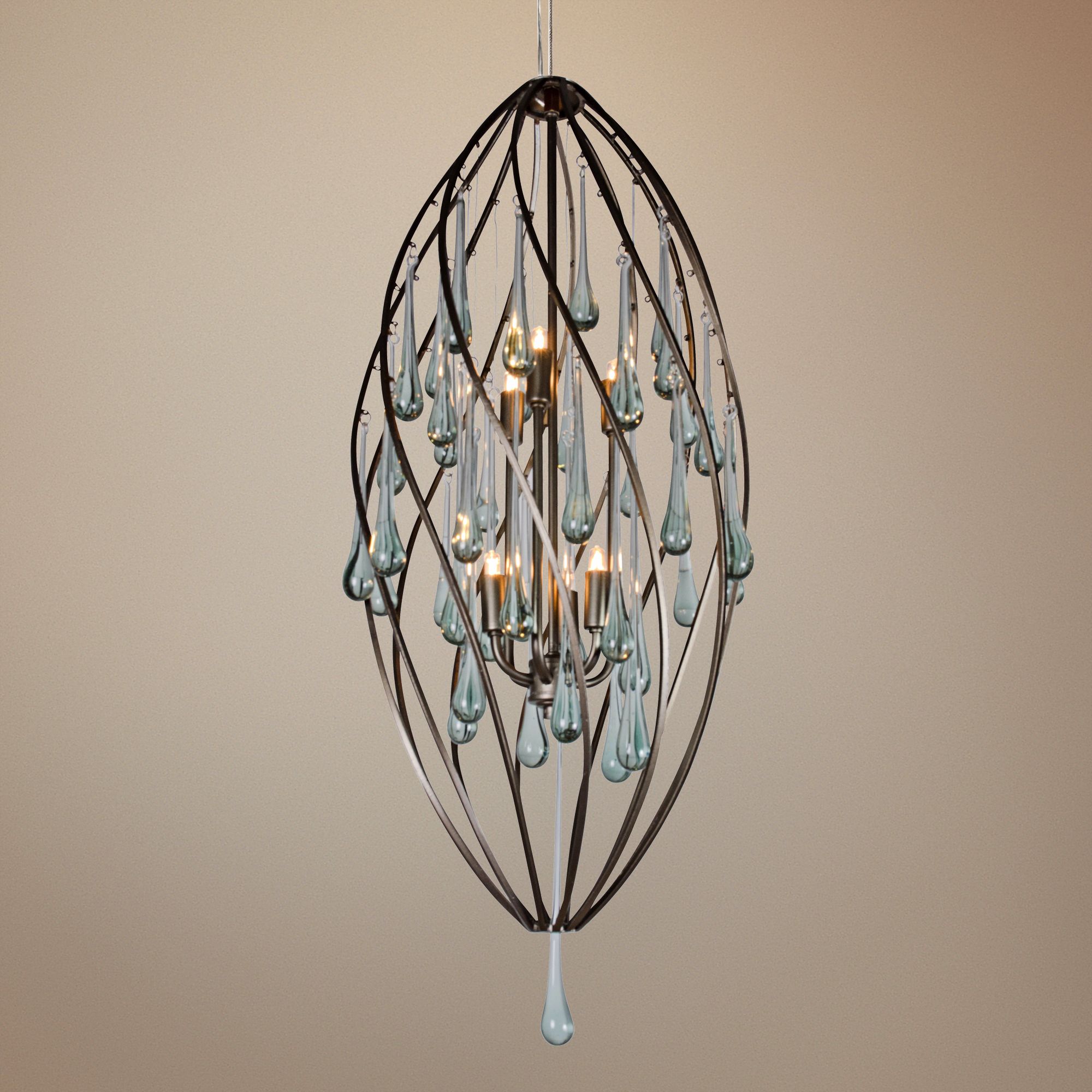 Varaluz 36" High Area 51 Recycled Glass Foyer Chandelier