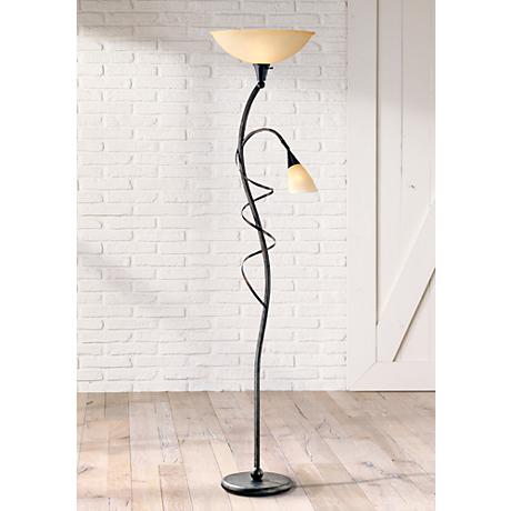 Lamps Plus Torchiere Bellham Bronze Traditional Torchiere Floor