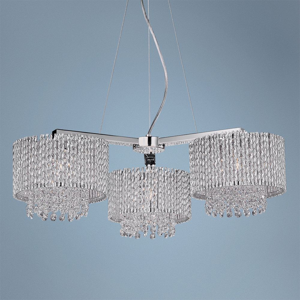 ET2 Spiral 27 1/2" Wide 3-Light Chrome Pendant Light