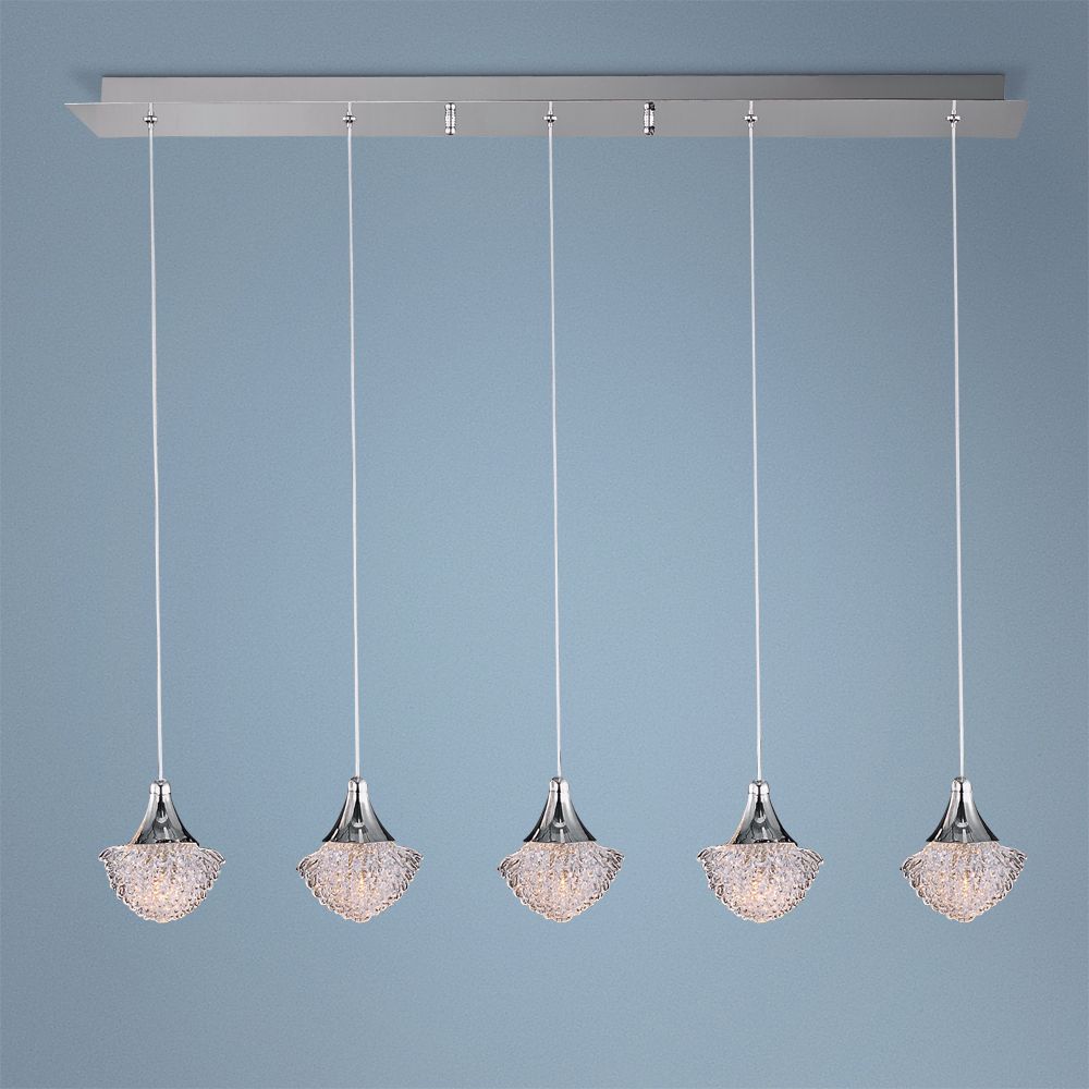 ET2 Blossom 33 3/4" Wide 5-Light Clear Crystal Pendant Light