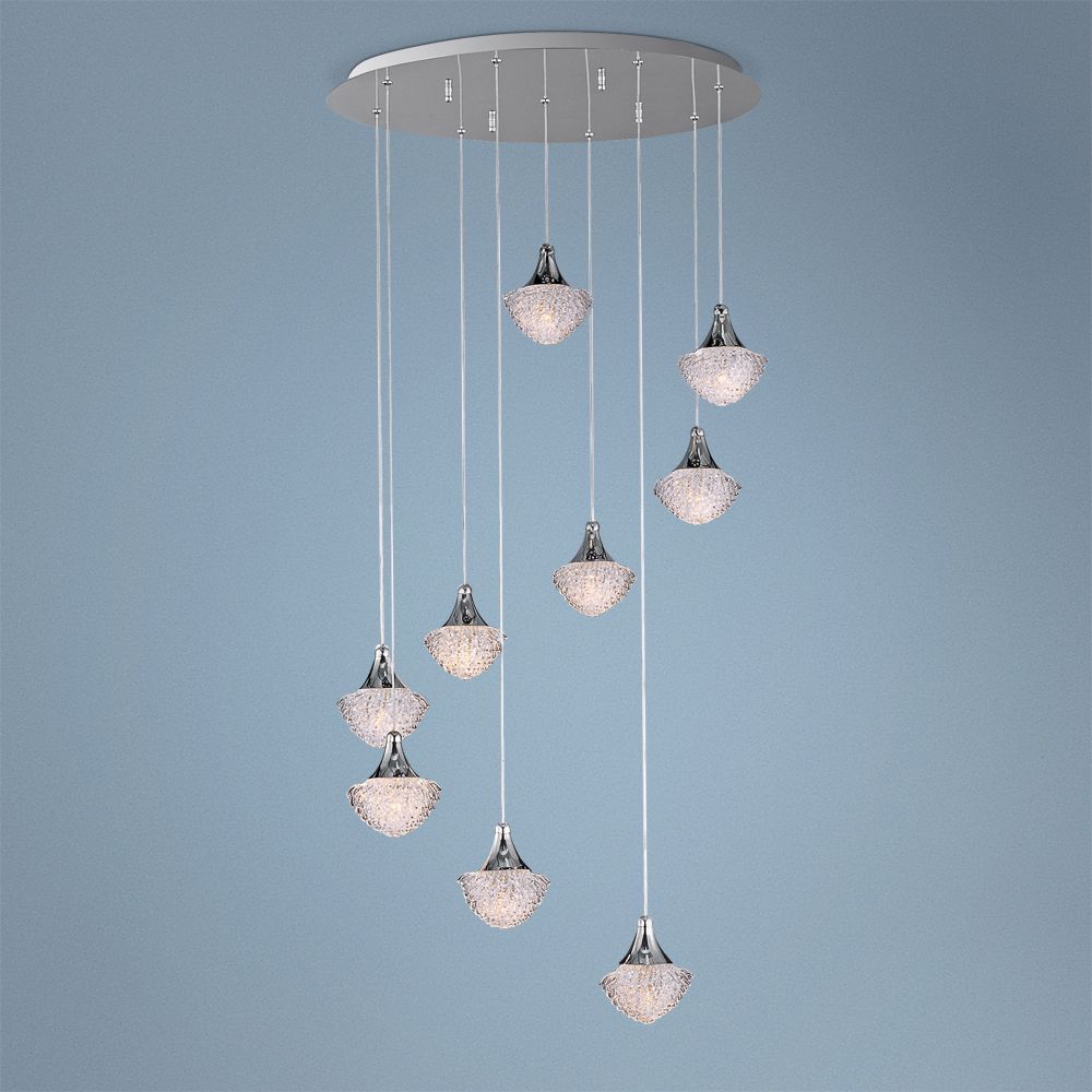 ET2 Blossom 21 3/4" Wide 9-Light Clear Crystal Pendant Light