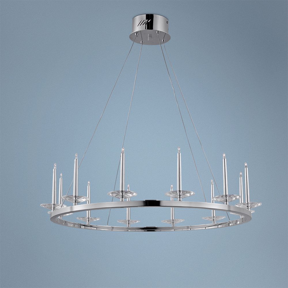ET2 Circolo 31" Wide 12-Light Chrome Pendant Light