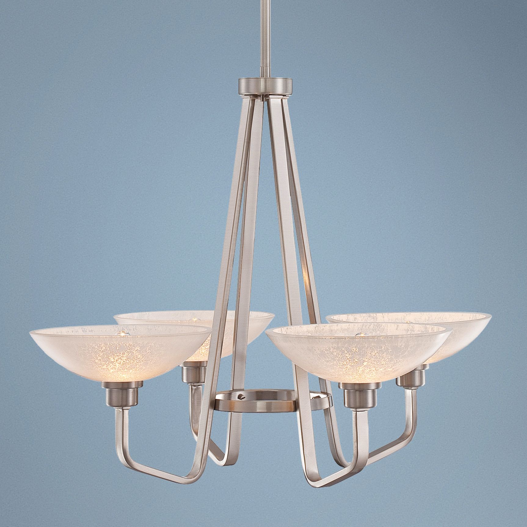 Phoenix Brushed Nickel 29" Wide 4-Light Quoizel Chandelier