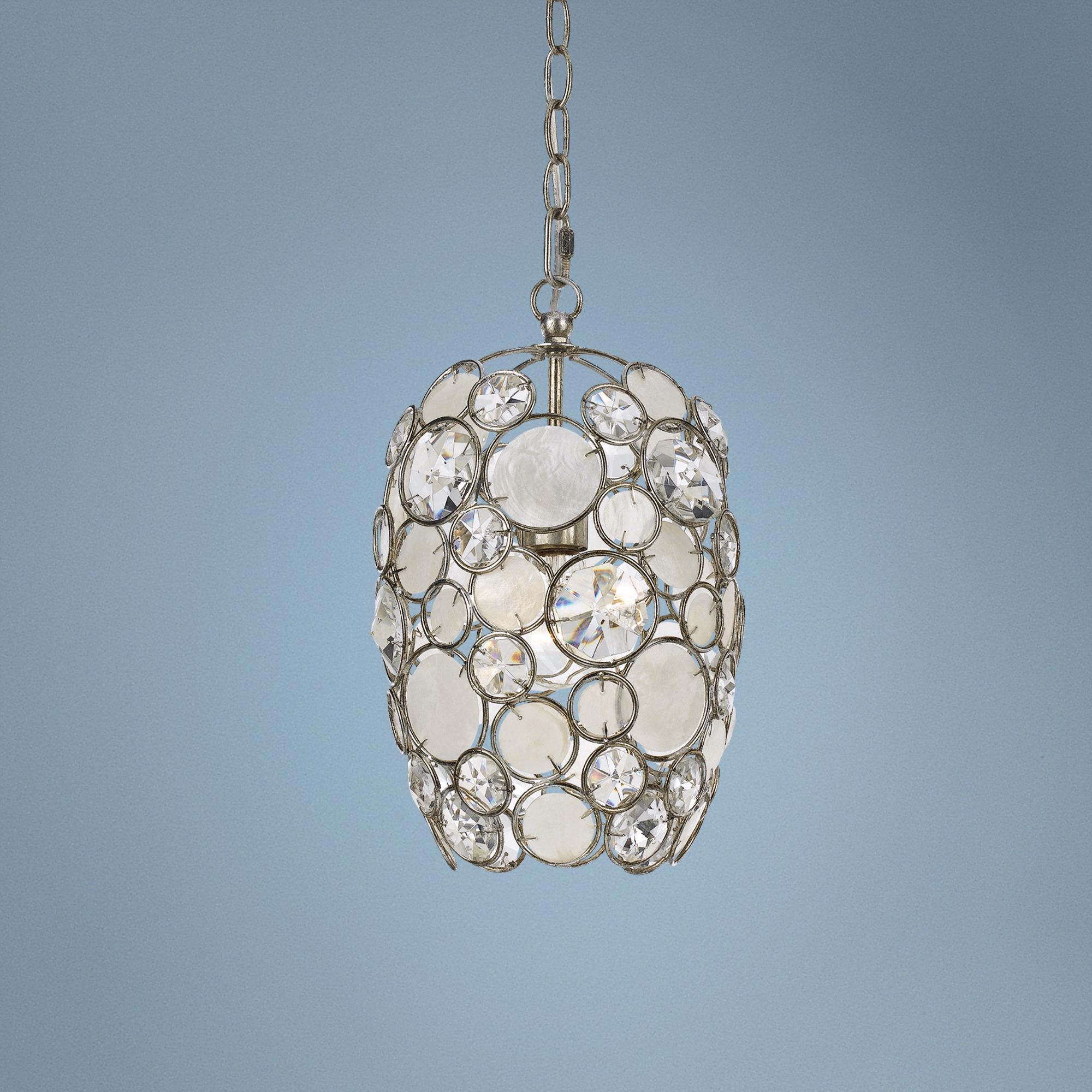 Crystorama Palla 8 1/2" Wide Antique Silver Pendant Light