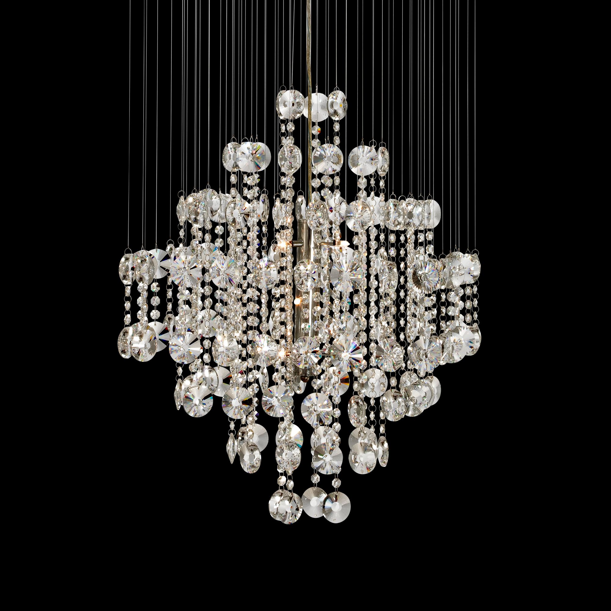 Floating Crystal Diamond 13-Light Halogen Pendant Light