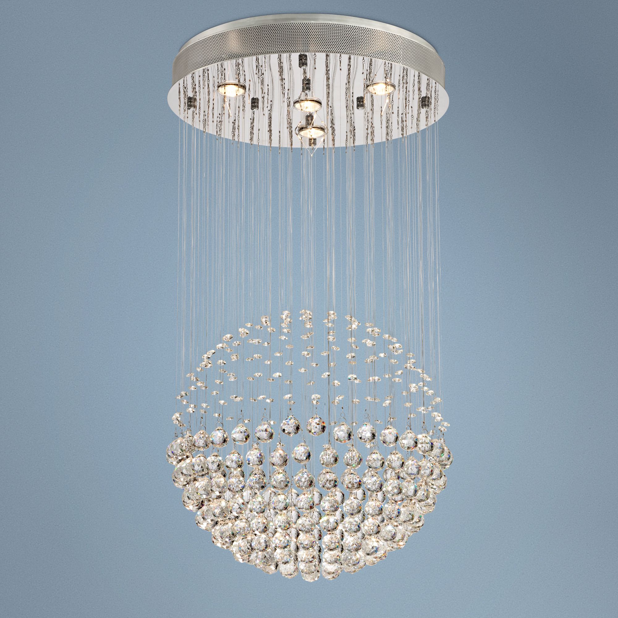 Floating Crystal Ball 4-Light Halogen Pendant Light