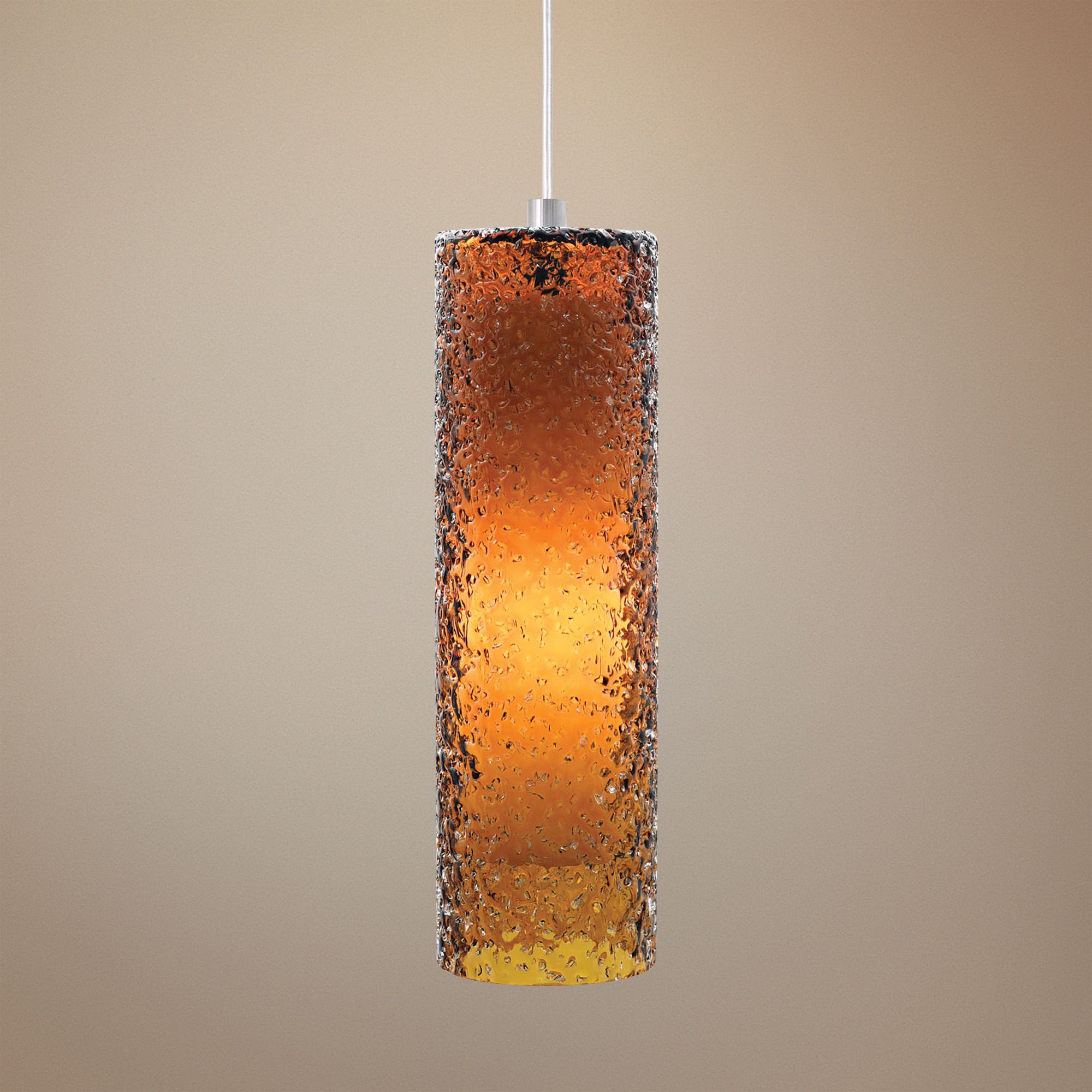 LBL Rock Candy Amber Glass 4 3/4" Wide Pendant Light