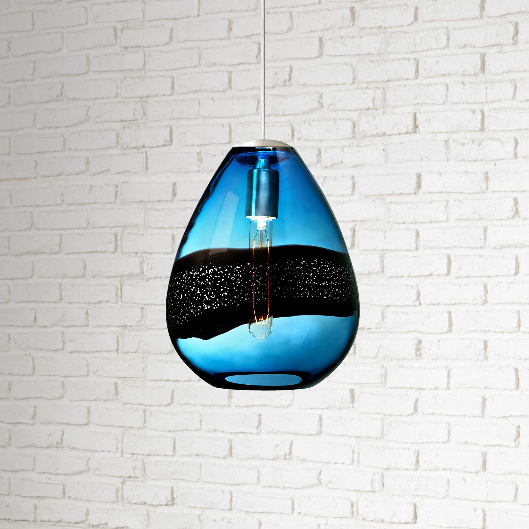 LBL Miyu Classic Steel Blue 10" Wide Pendant Light