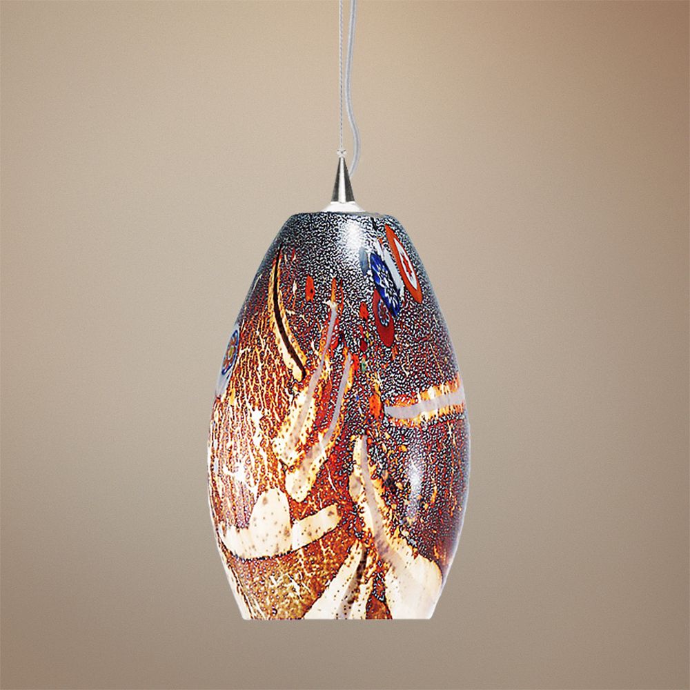 LBL Monty 7 1/2" Wide Mocha Murano Glass Pendant Light