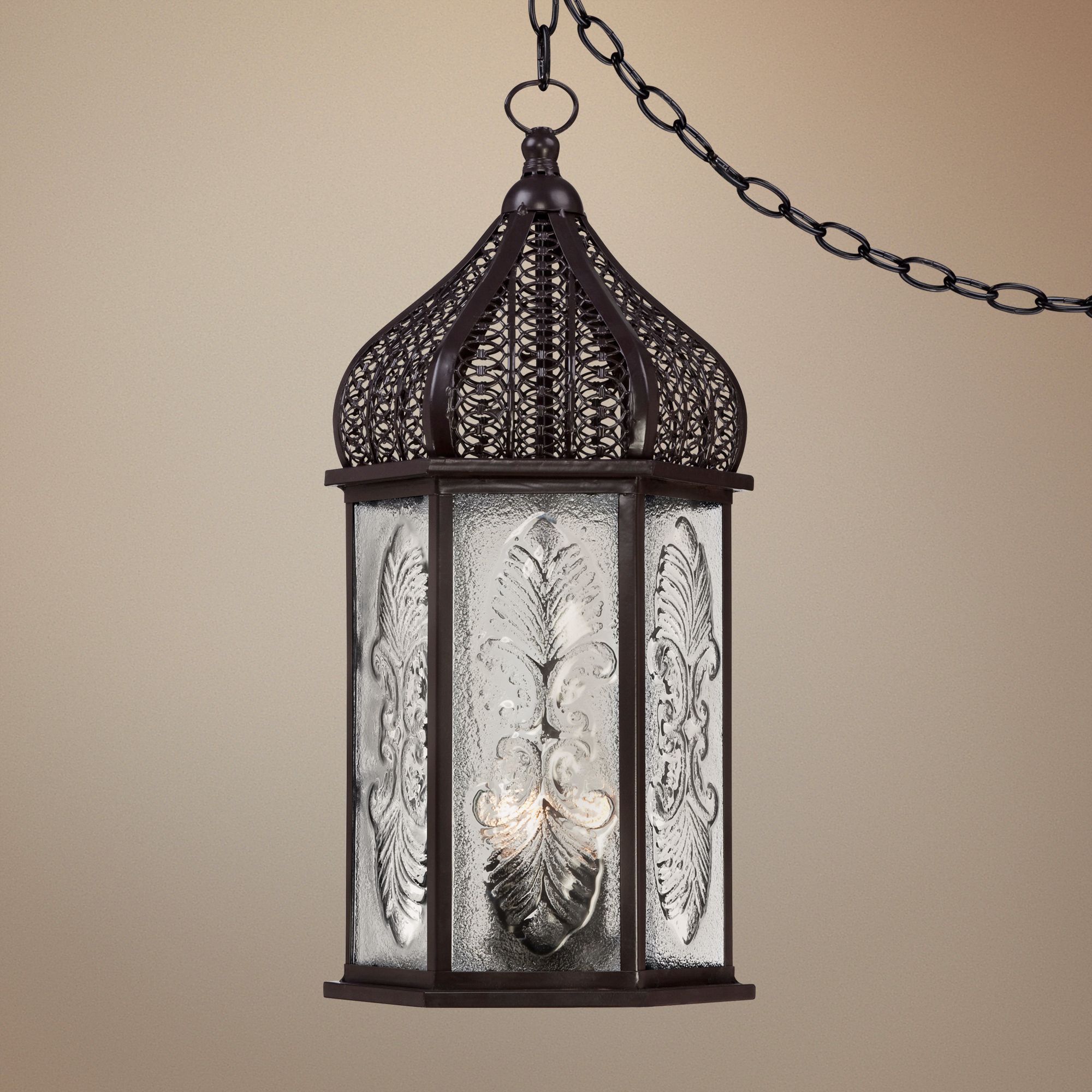 Roman Bronze 22" High 3 Light Swag Lantern
