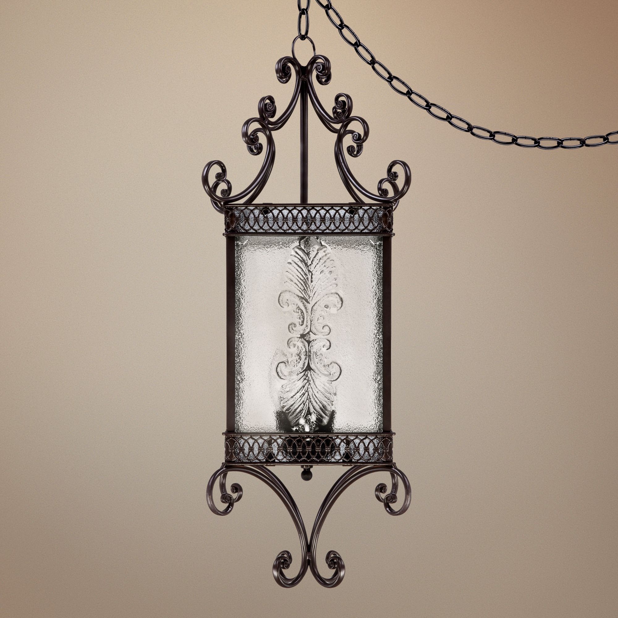 Roman Bronze 27 1/2 " High 3 Light Swag Lantern