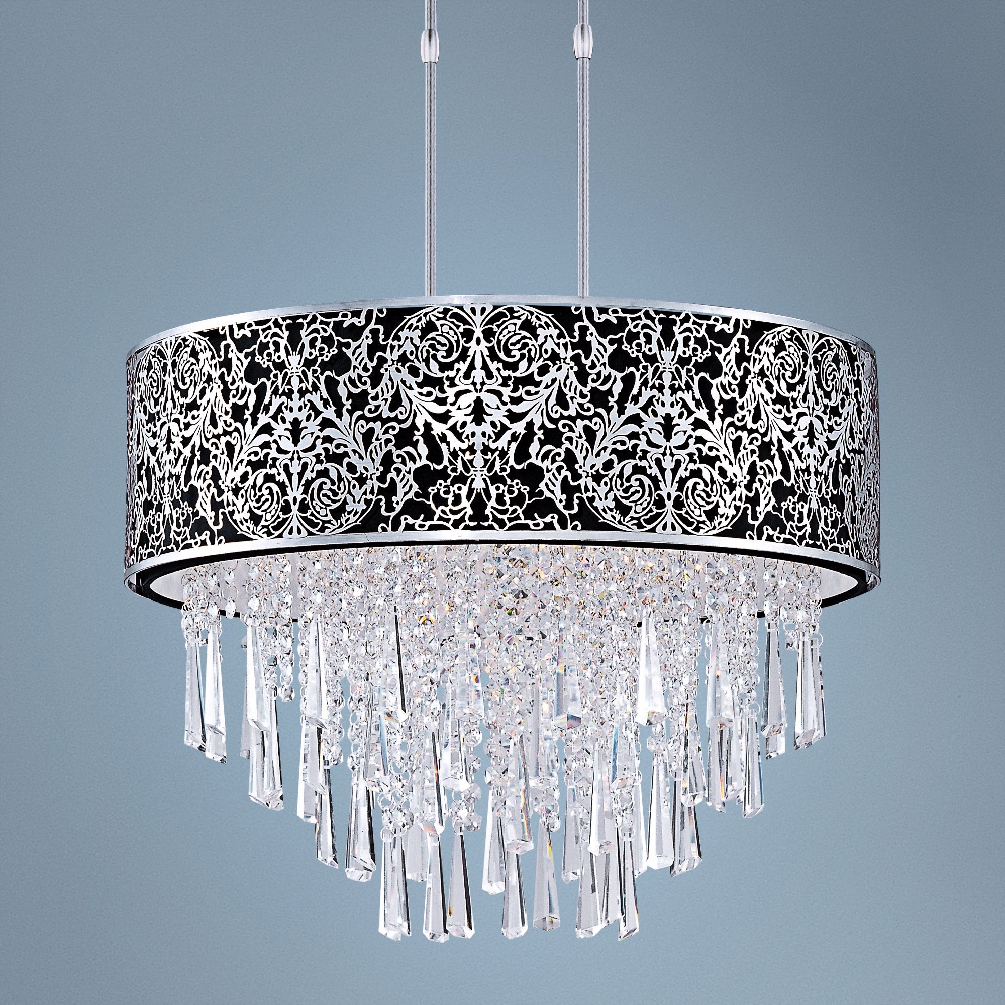 Maxim Rapture 21" Wide Black and Satin Nickel Pendant Light
