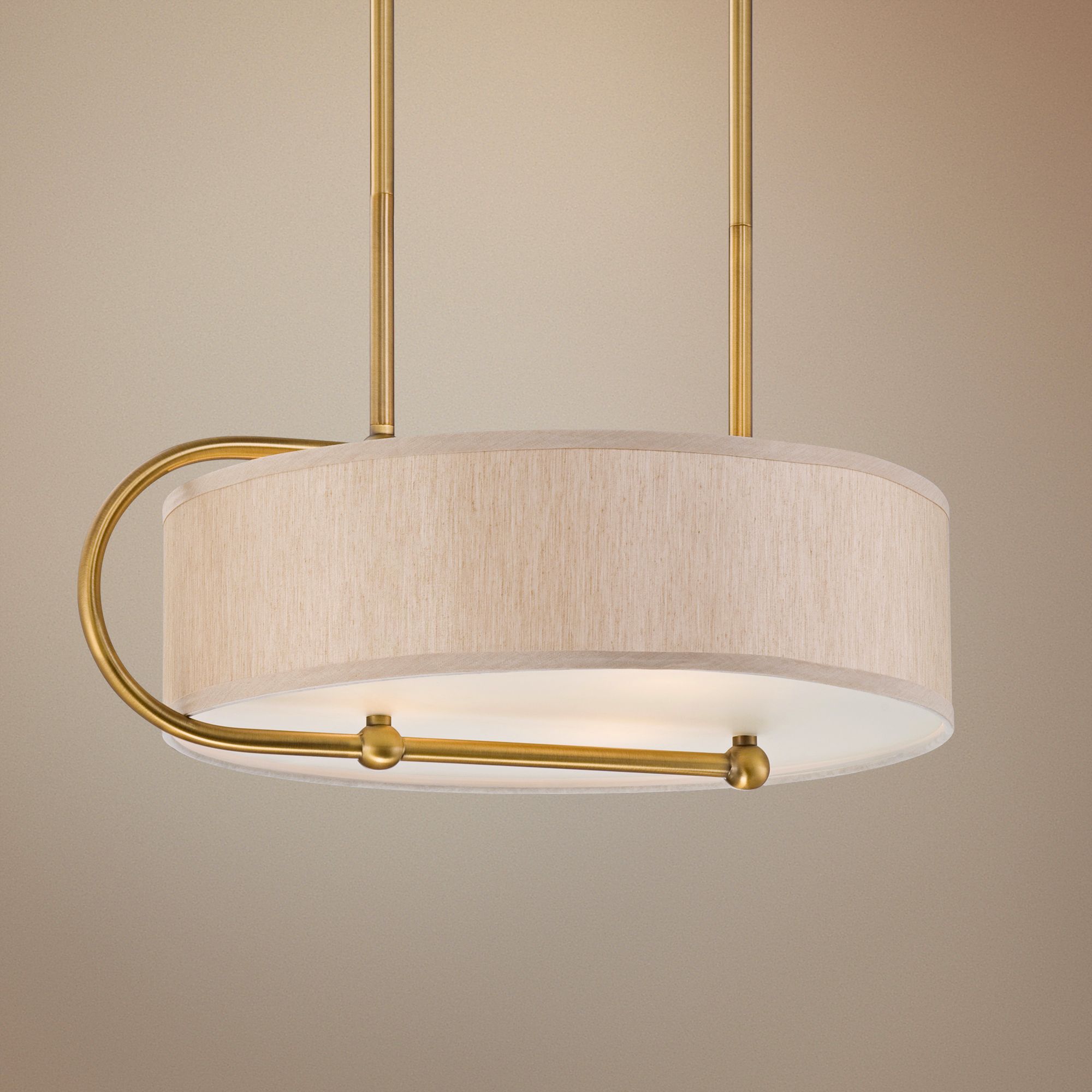 Round Linen 22 1/2" Wide Gold Bronze Pendant Light