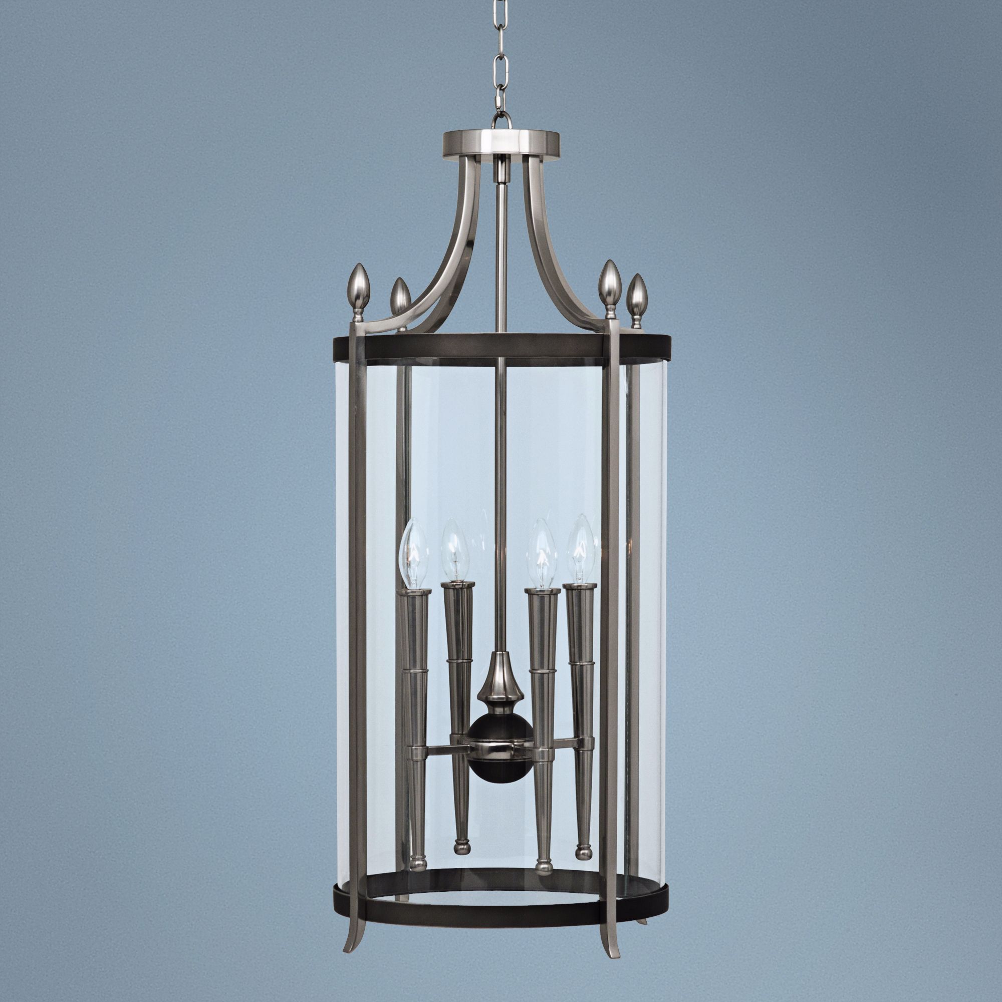 Robert Abbey Warwick Large Antique Silver Pendant Light
