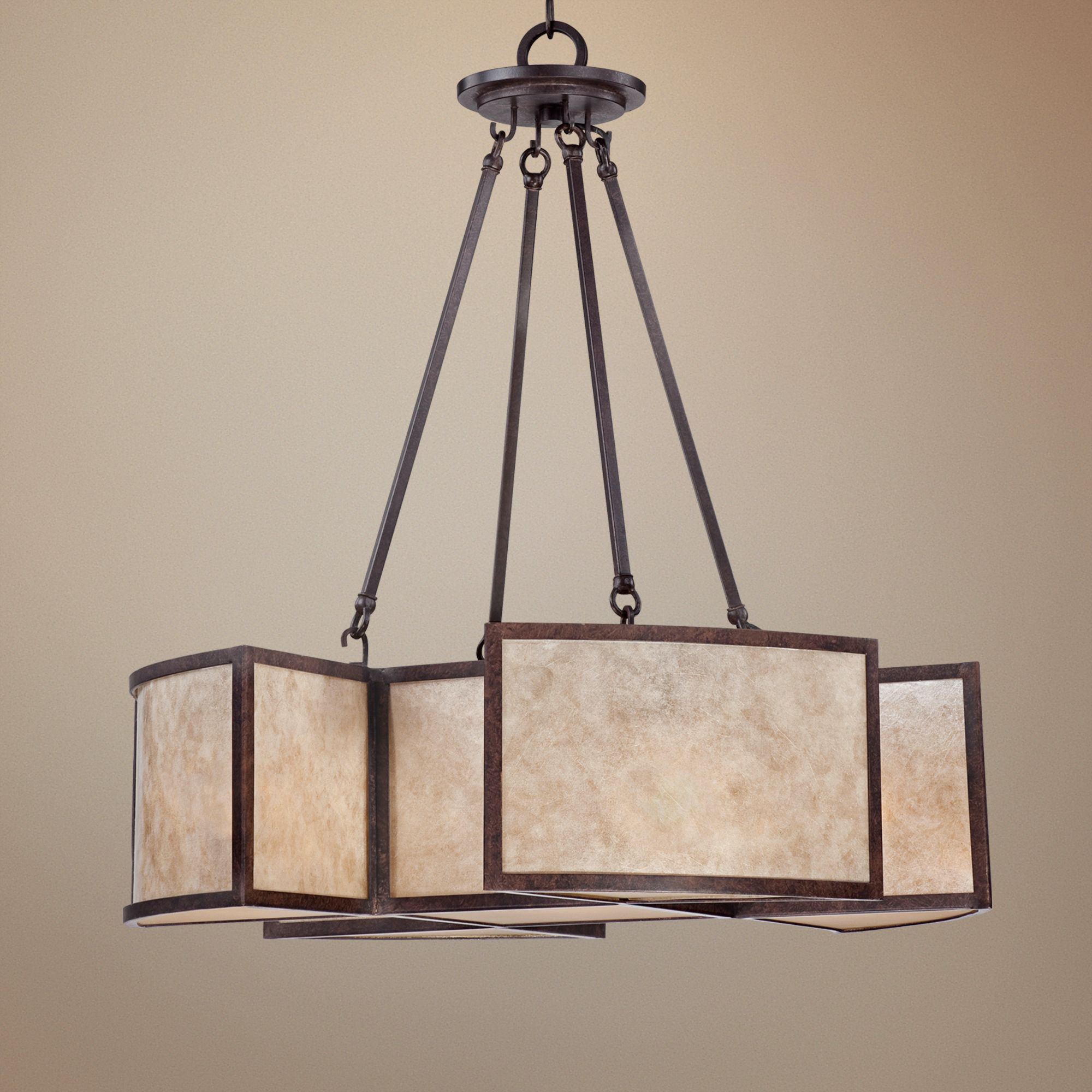 Transitional Bronze 5-Light 26" Wide Mica Chandelier