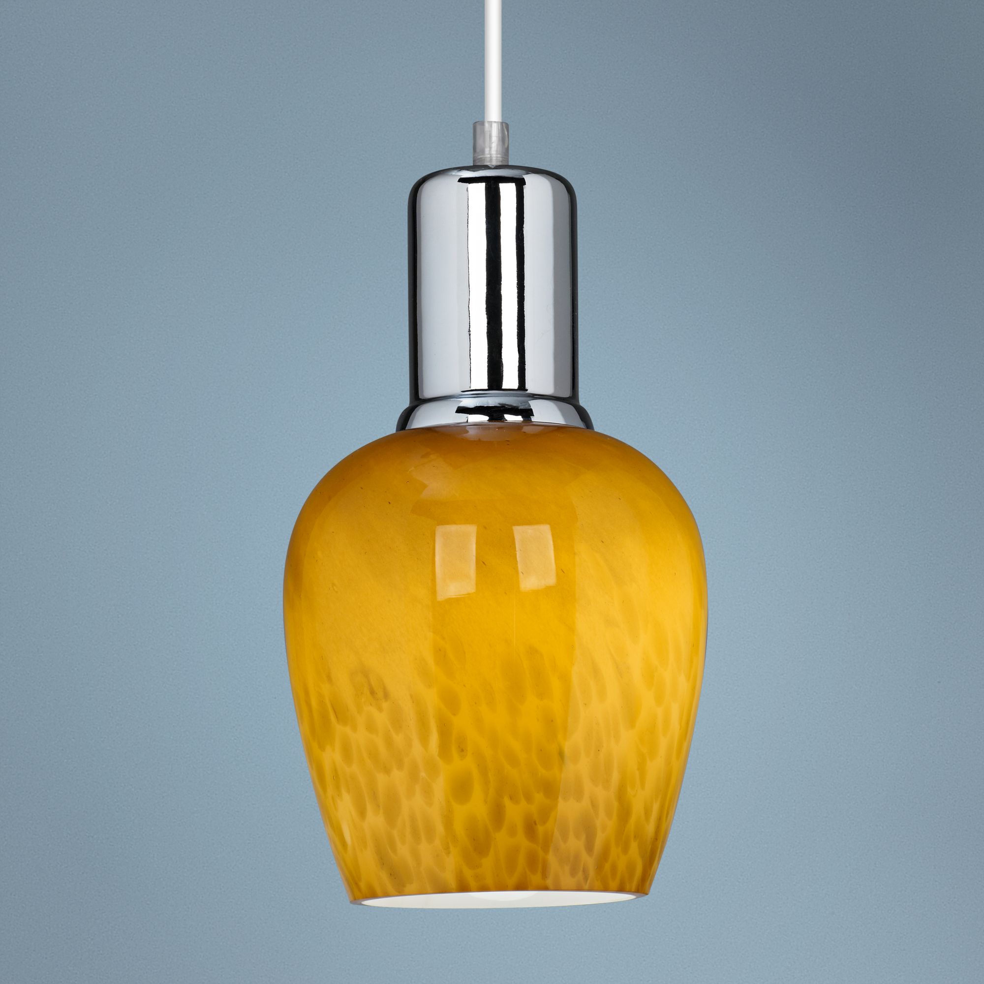 Amber Art Glass 6" Wide LED Mini Pendant Light