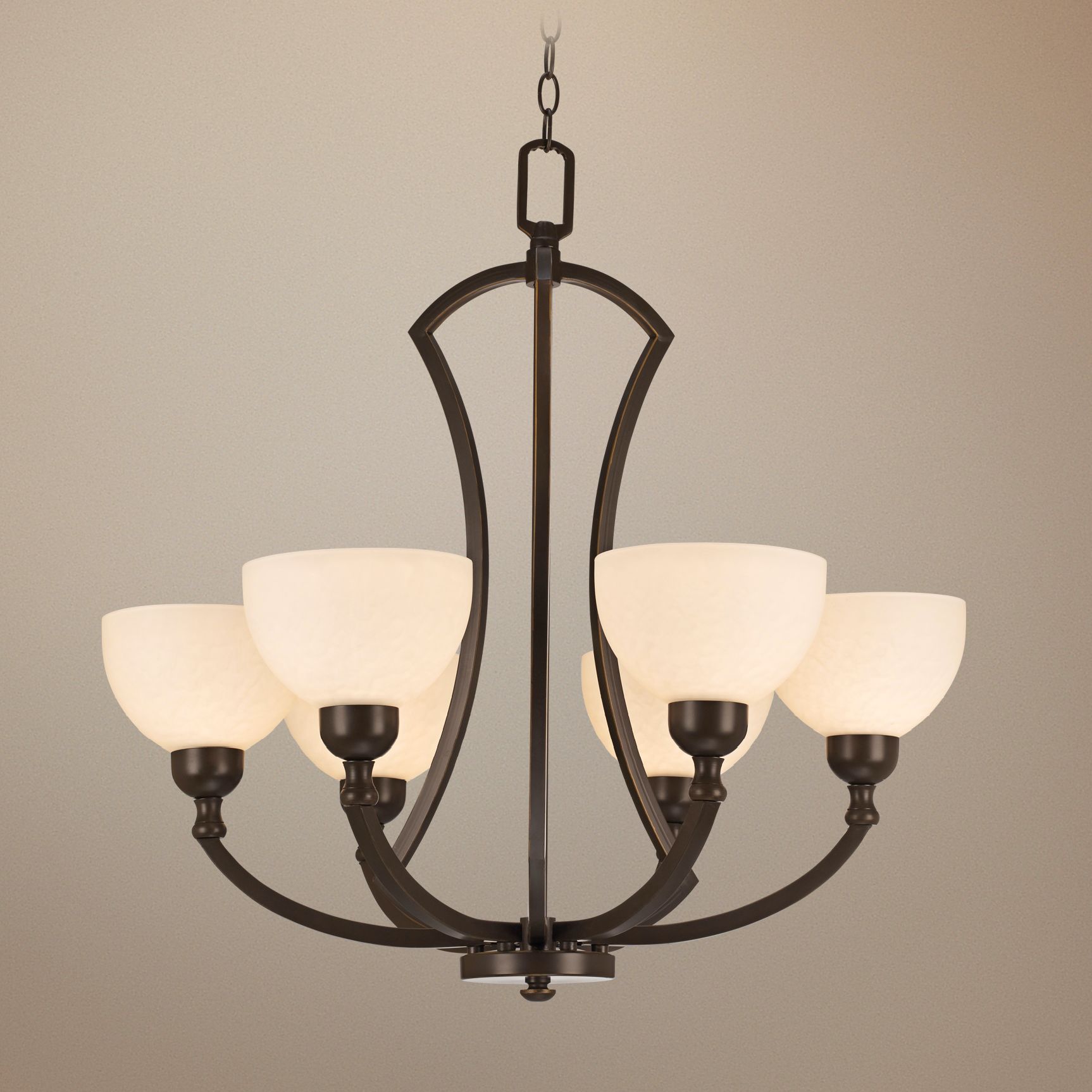 Bronze with Opal Glass 28 1/4" Wide Chandelier