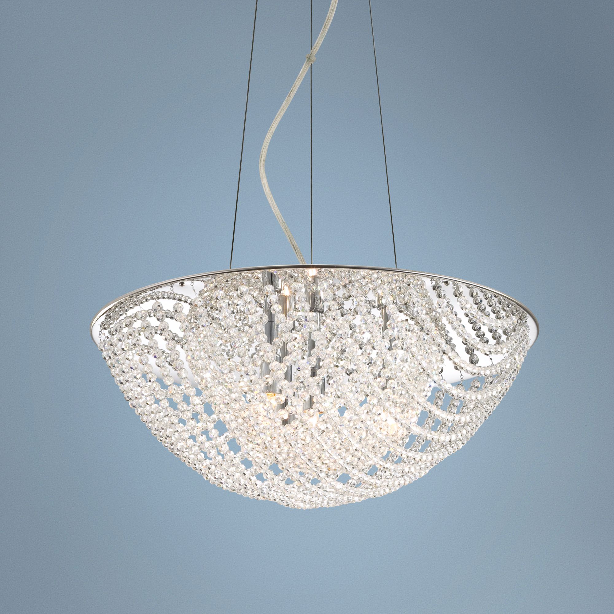 Possini Euro Design 17" Wide Crystal Modern Pendant Light