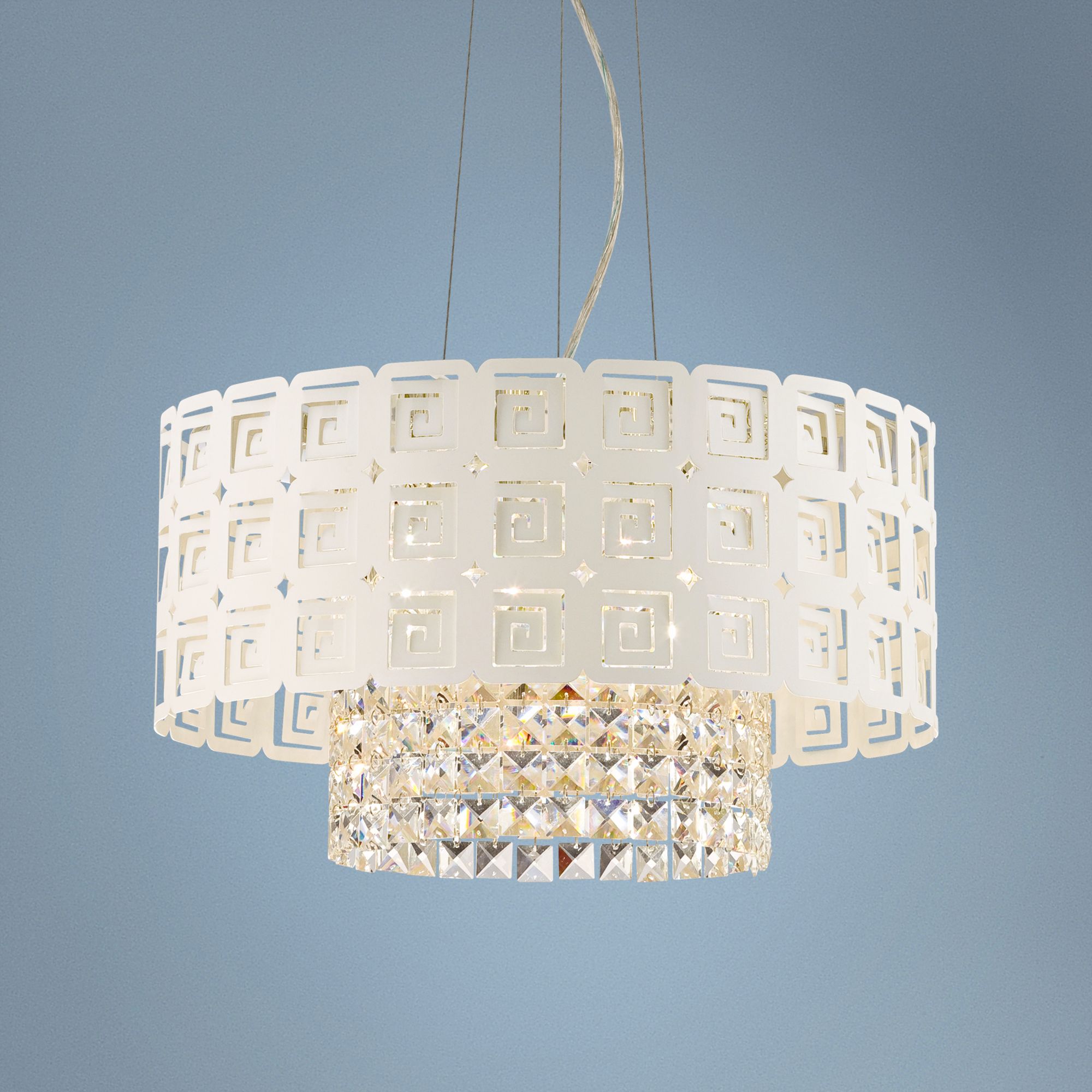 Possini Euro Design 18" Cut Metal with Crystal Pendant