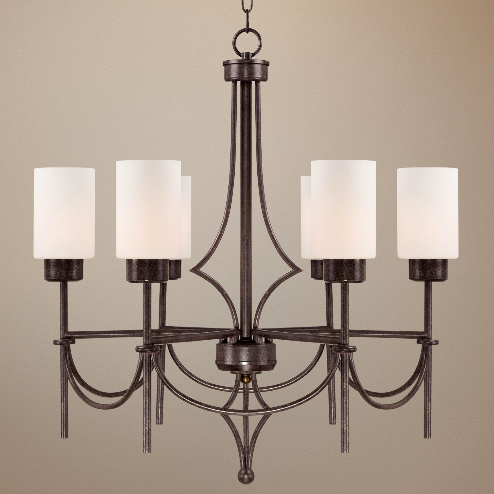 Contemporary Curves 27" Wide Oiled Copper Chandelier