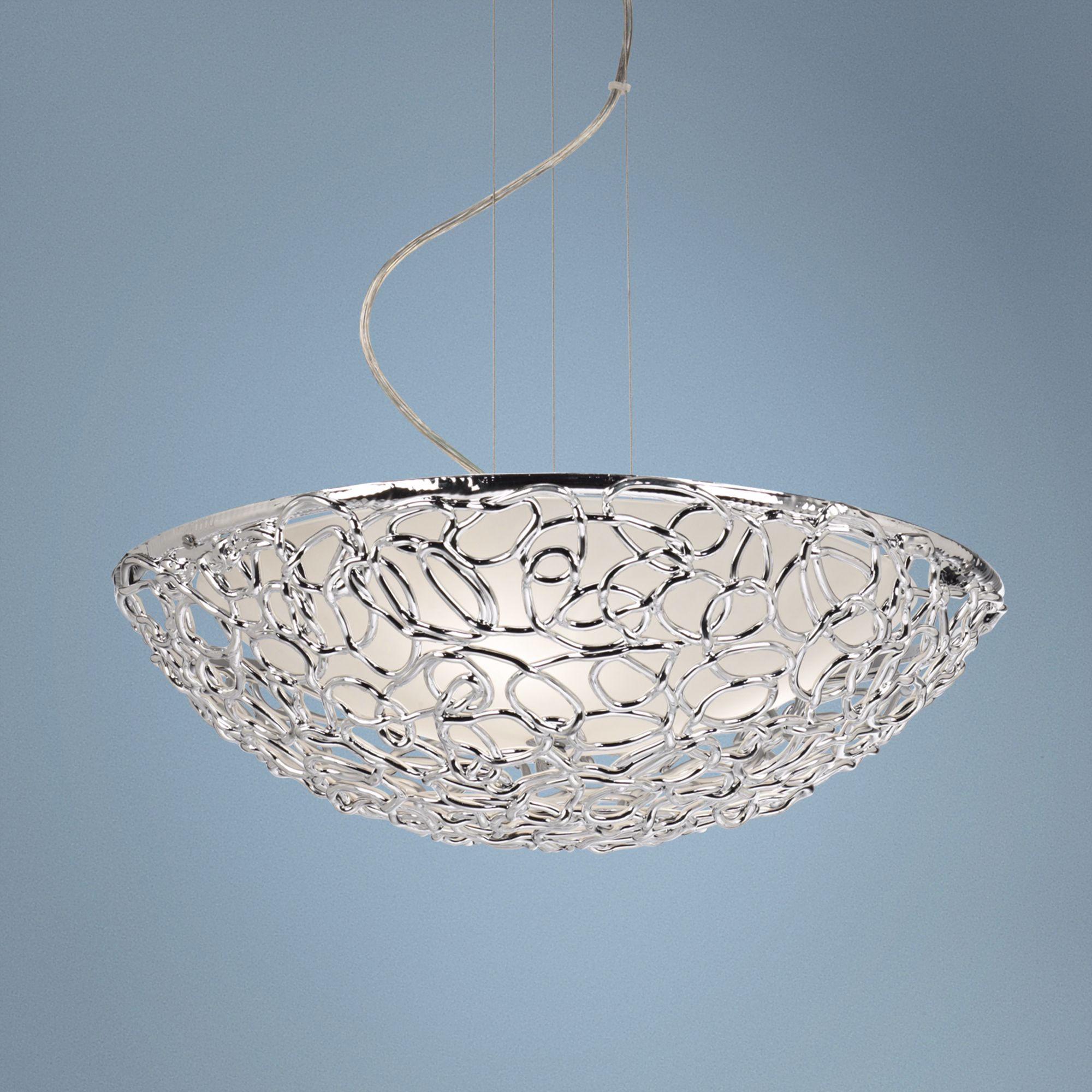 Acrylic Swirl 19 1/2" Wide Chrome Pendant Light