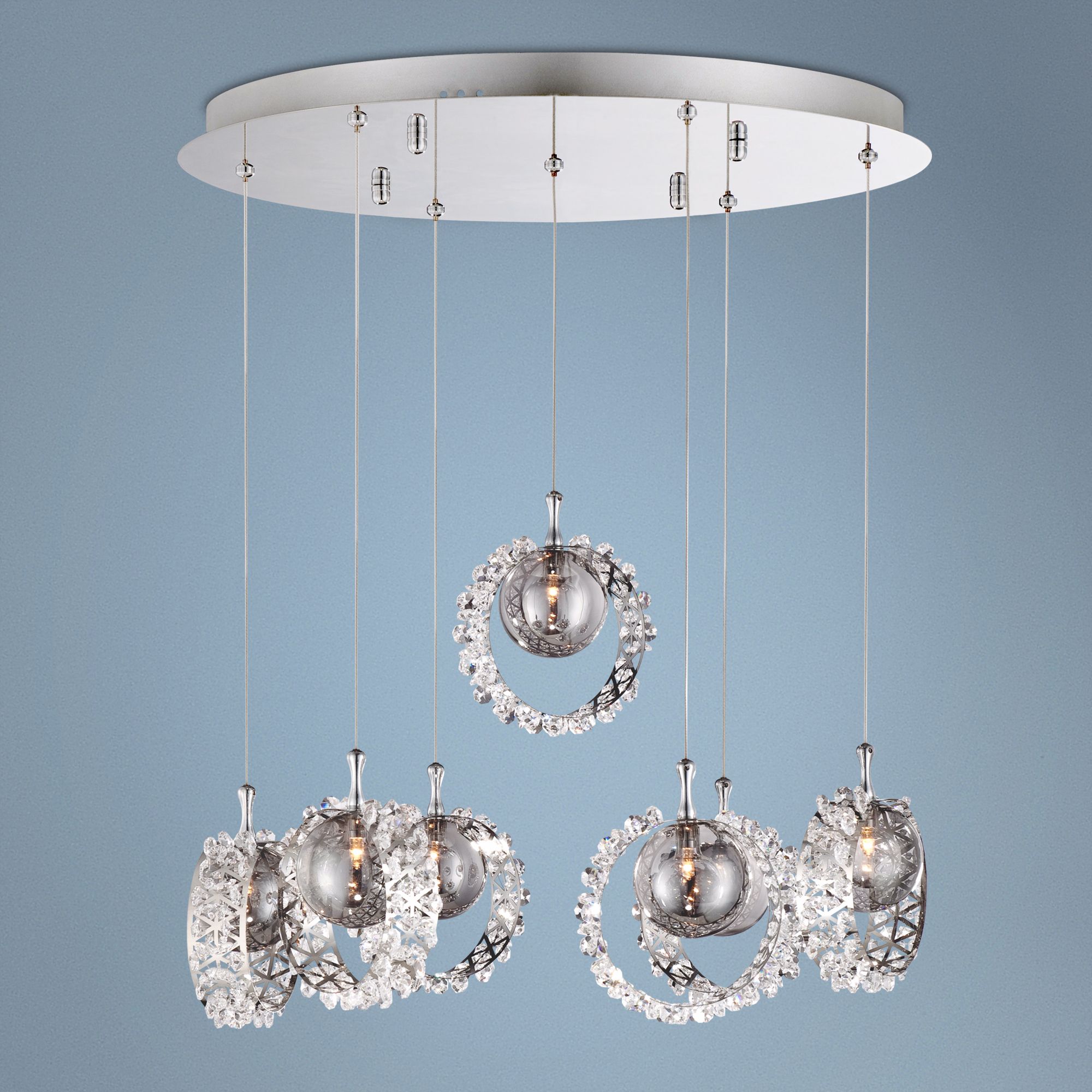Possini Euro 18" Wide Chrome Crystal Bangles Chandelier