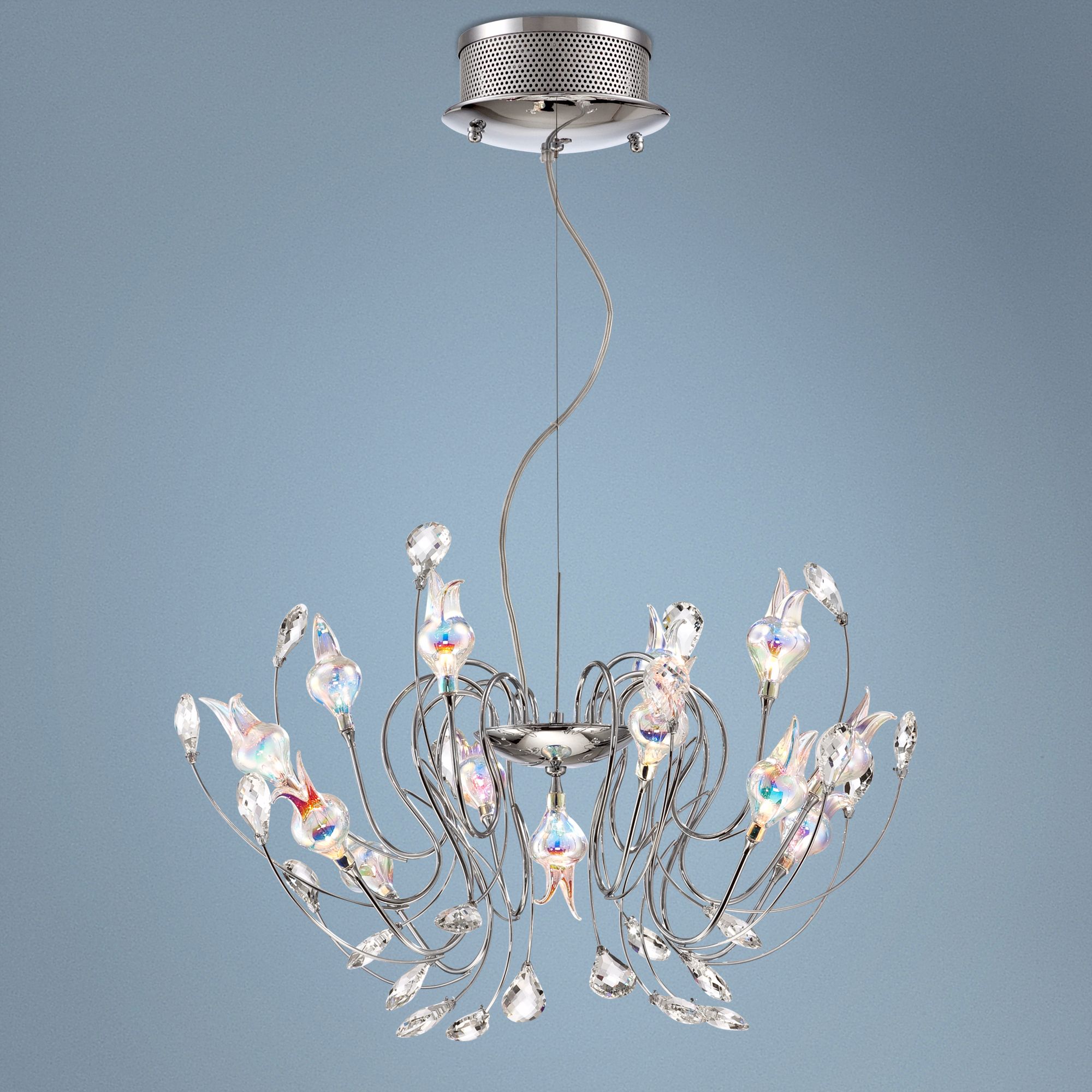 Possini Euro 30 1/2" Wide Iridescent Glass Pendant Light