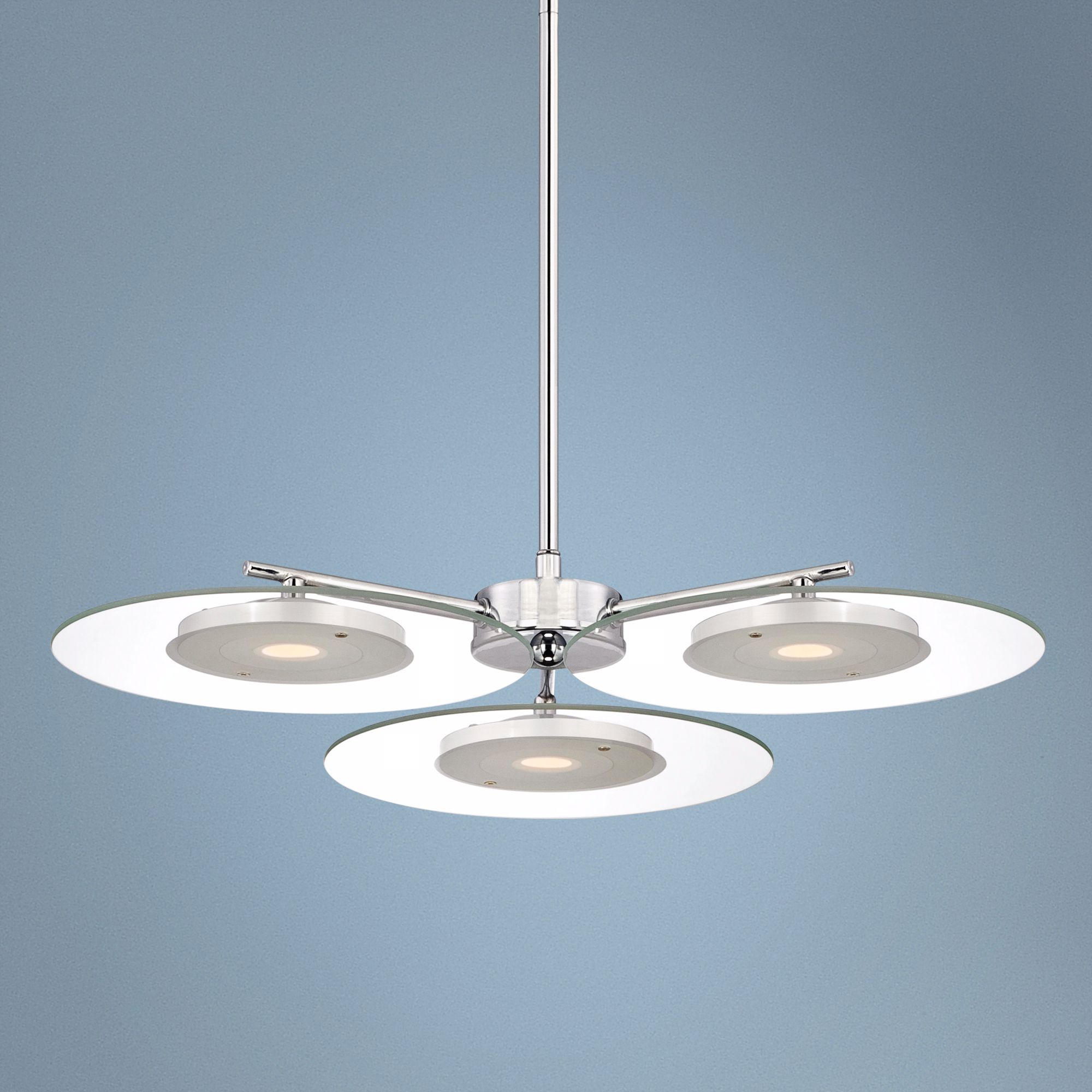 Possini Euro Design 22" Clear Glass Disc LED Pendant Light