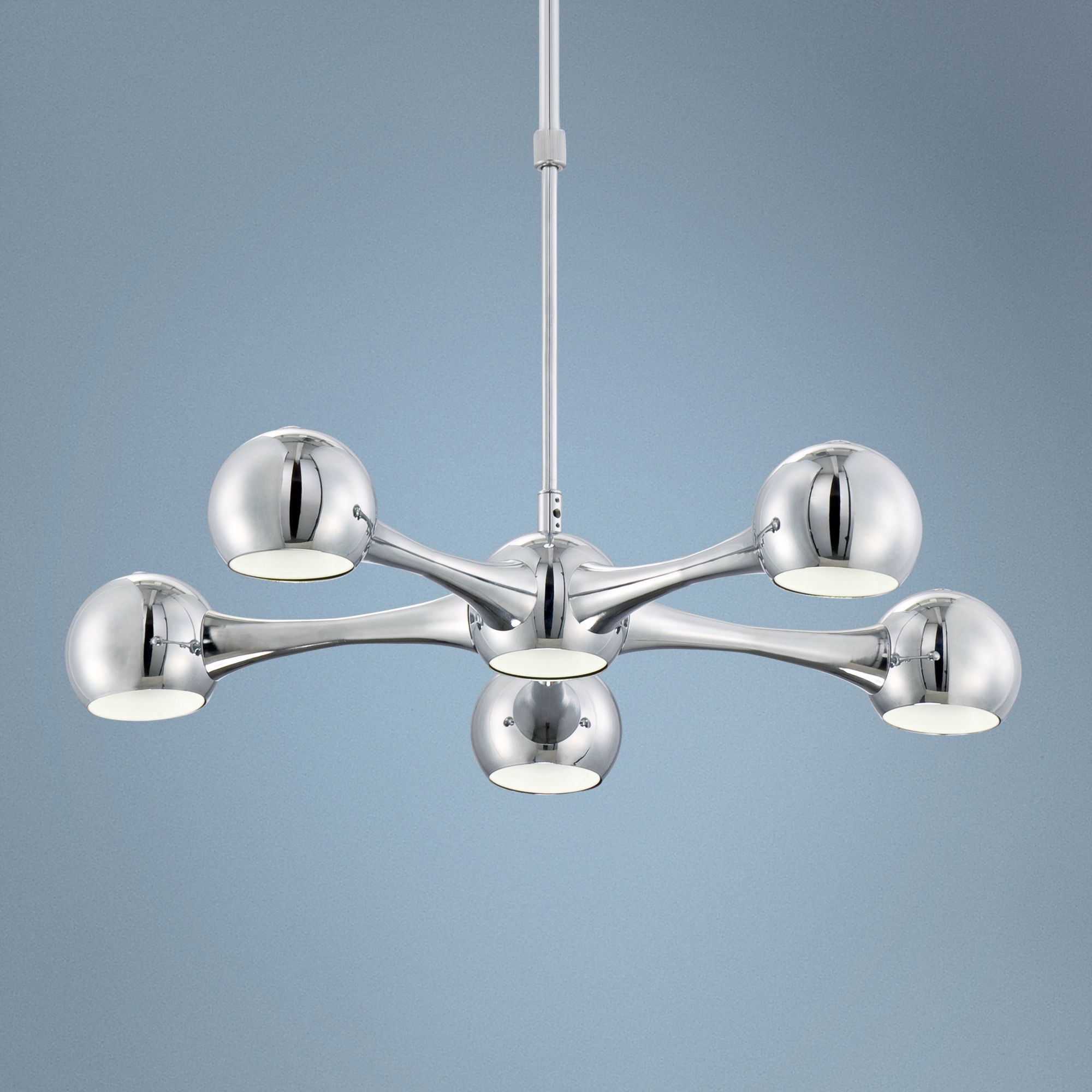 Possini Euro 5-Arm 22" Wide Chrome LED Pendant Light
