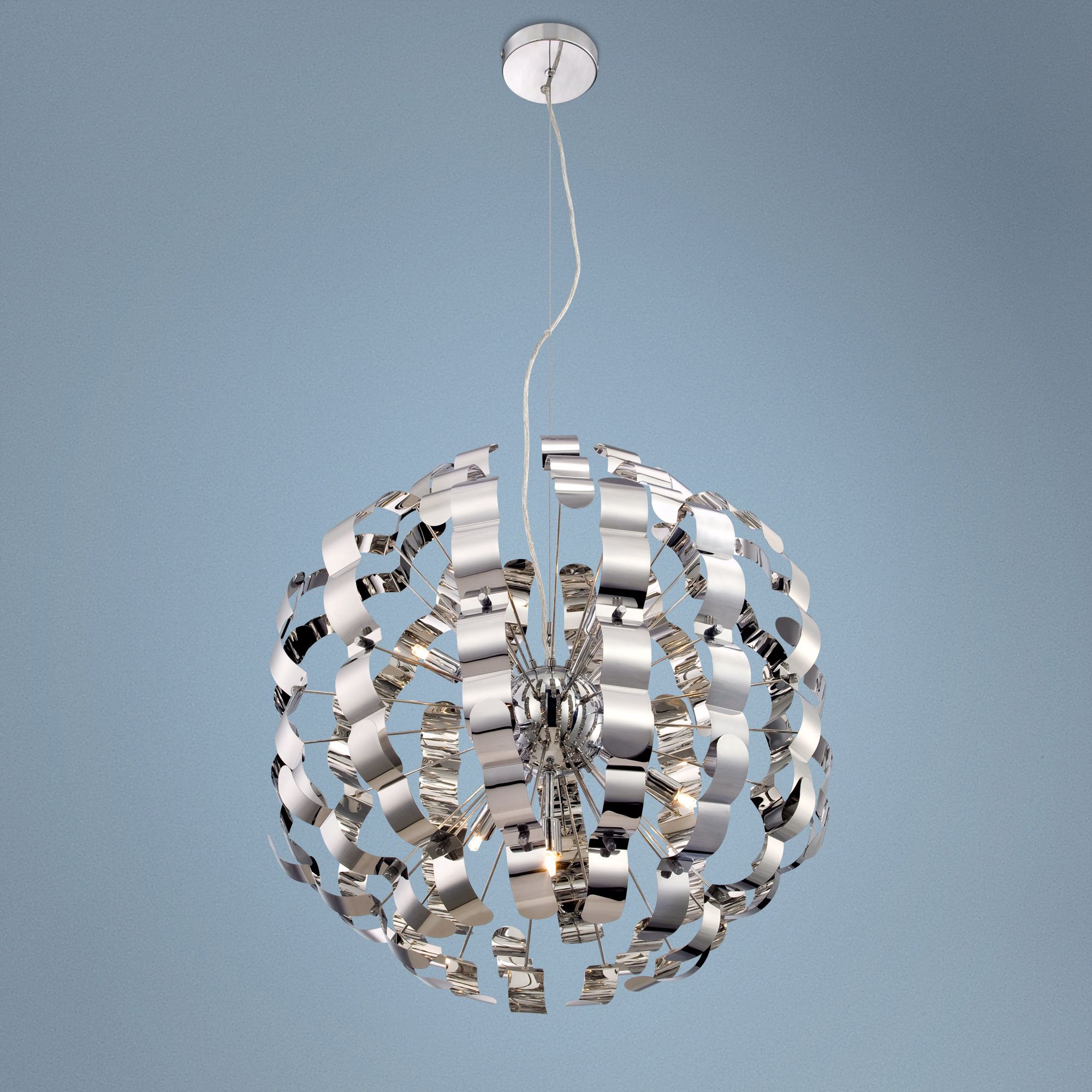 Possini Euro 24" Wide Modern Chrome Pendant Light