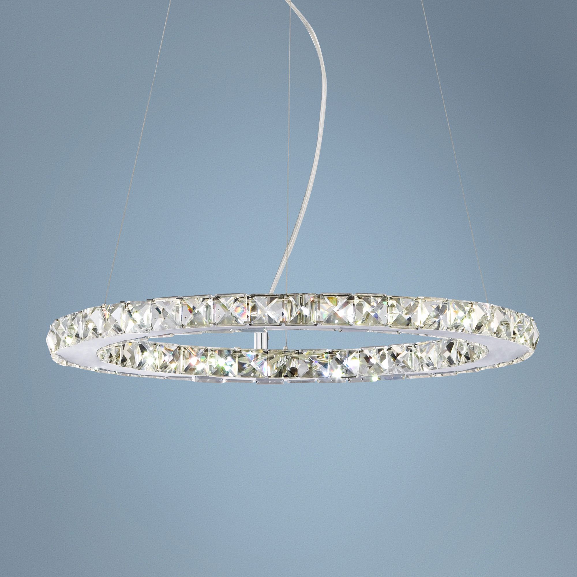 Possini Euro Design 18 1/2" Wide Crystal Disc Pendant Light