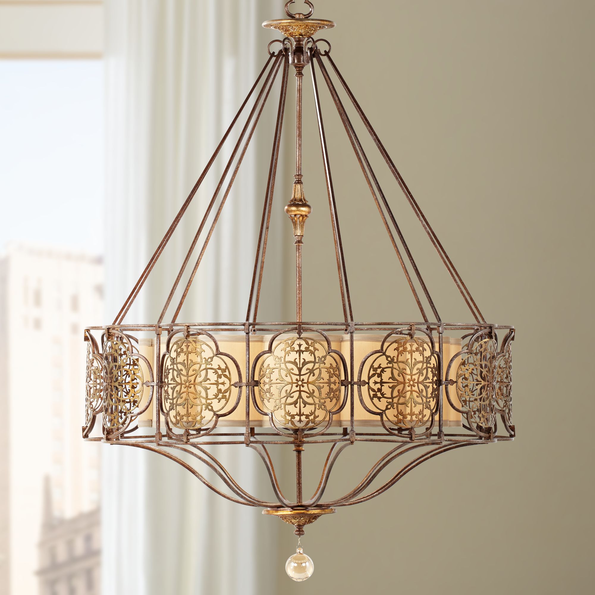 Murray Feiss Marcella 32 1/4" Wide British Bronze Chandelier