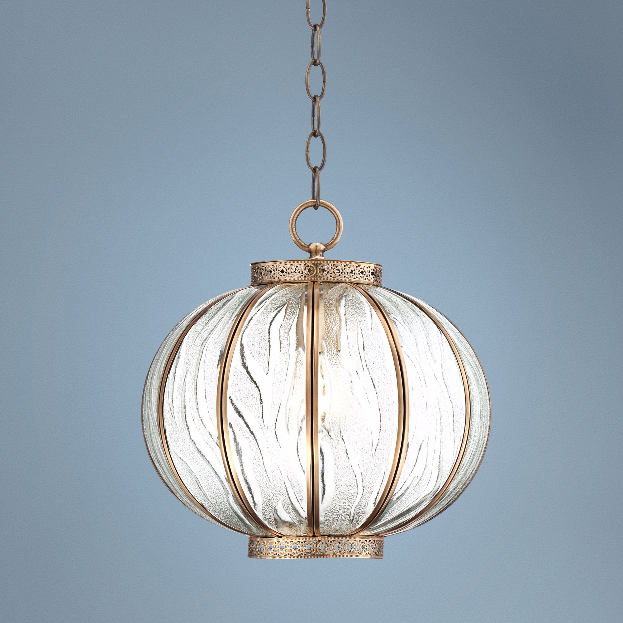 Global Glass 12" Wide Brass Mini Pendant Light