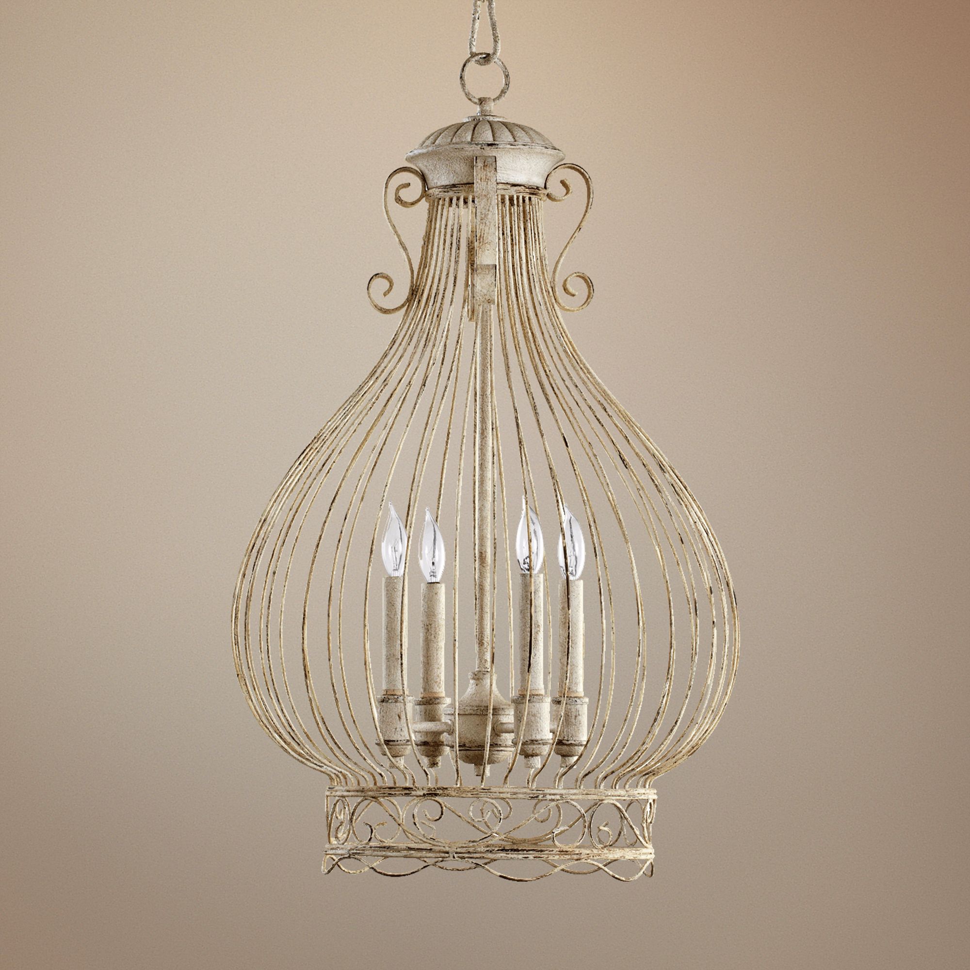 Quorum Birdcage 4-Light 18" Wide Persian White Pendant Light