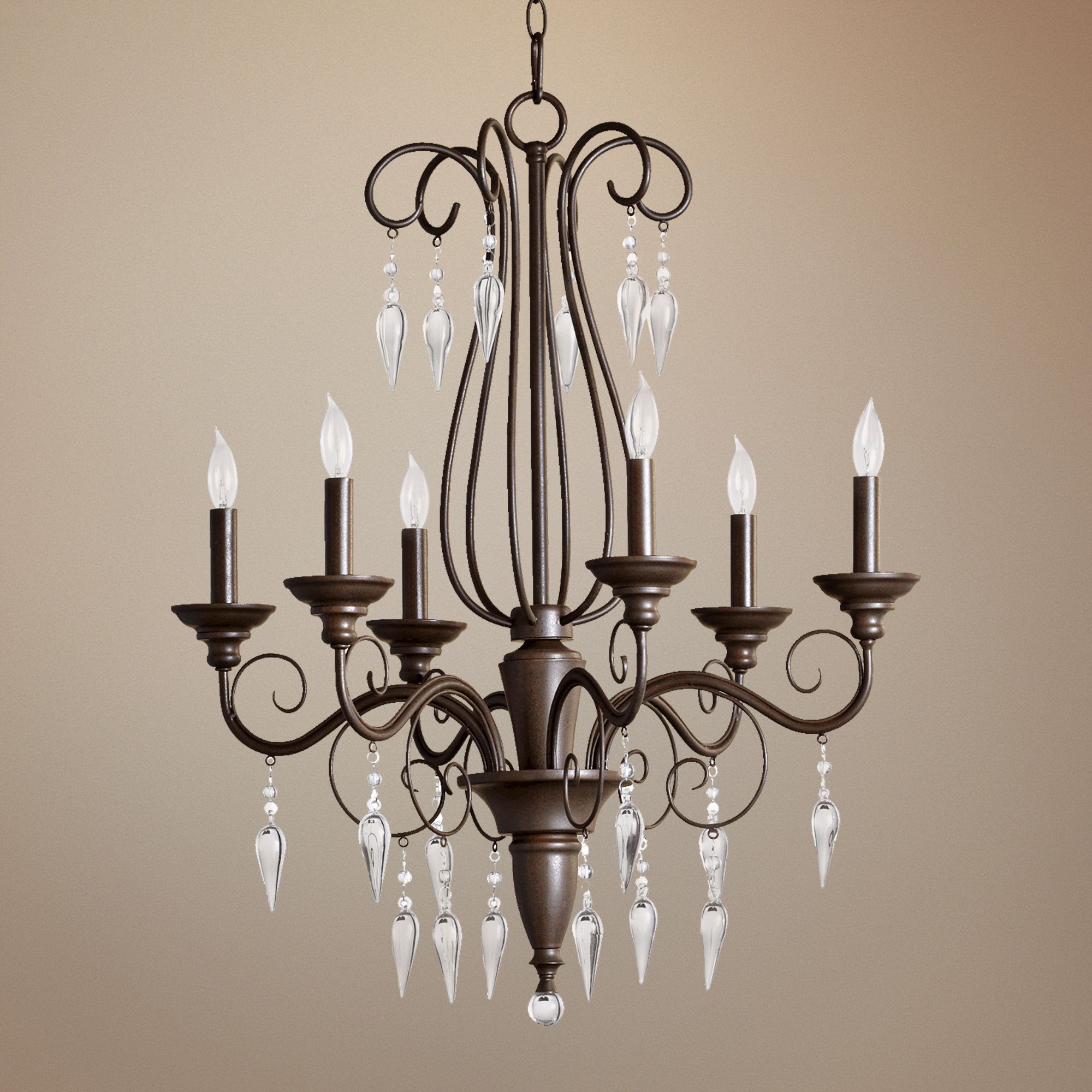 Quorum Vesta 6-Light 24" Wide Oiled Bronze Chandelier