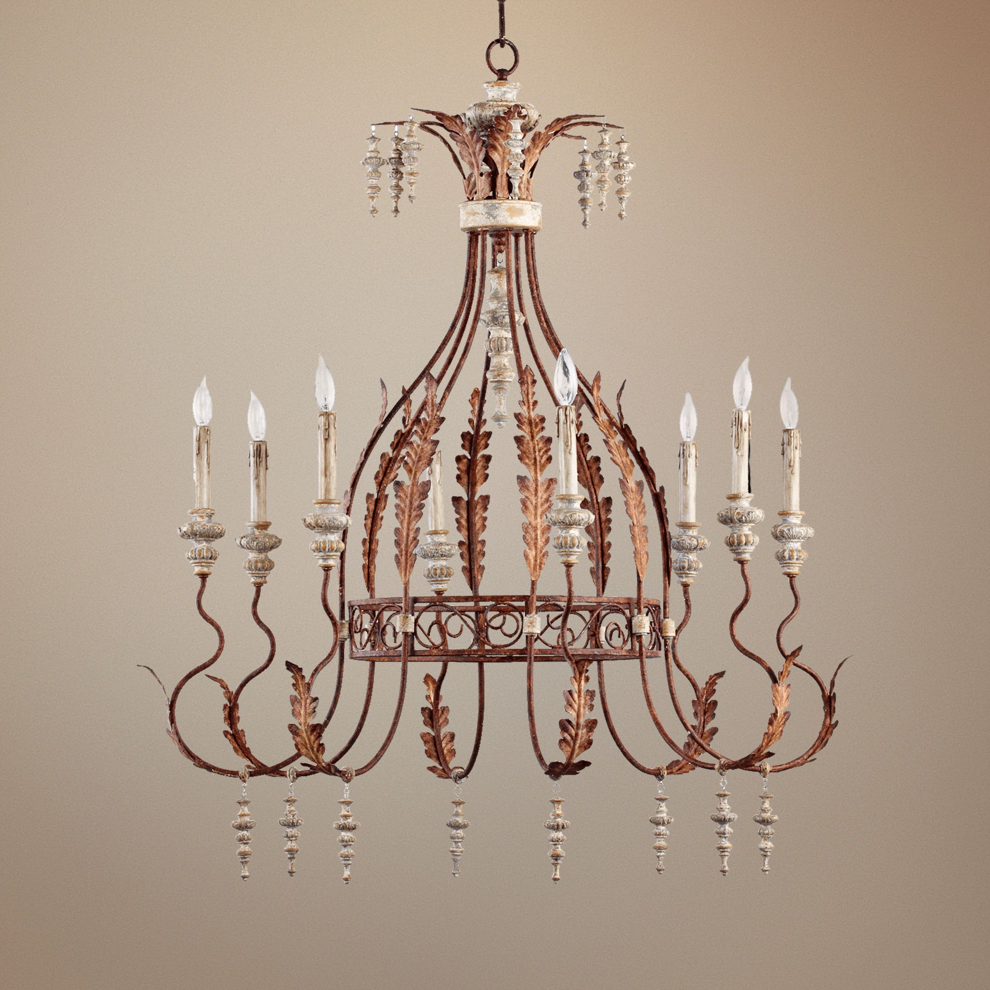 Quorum La Maison 8-Light 34 1/2" Manchester Grey Chandelier