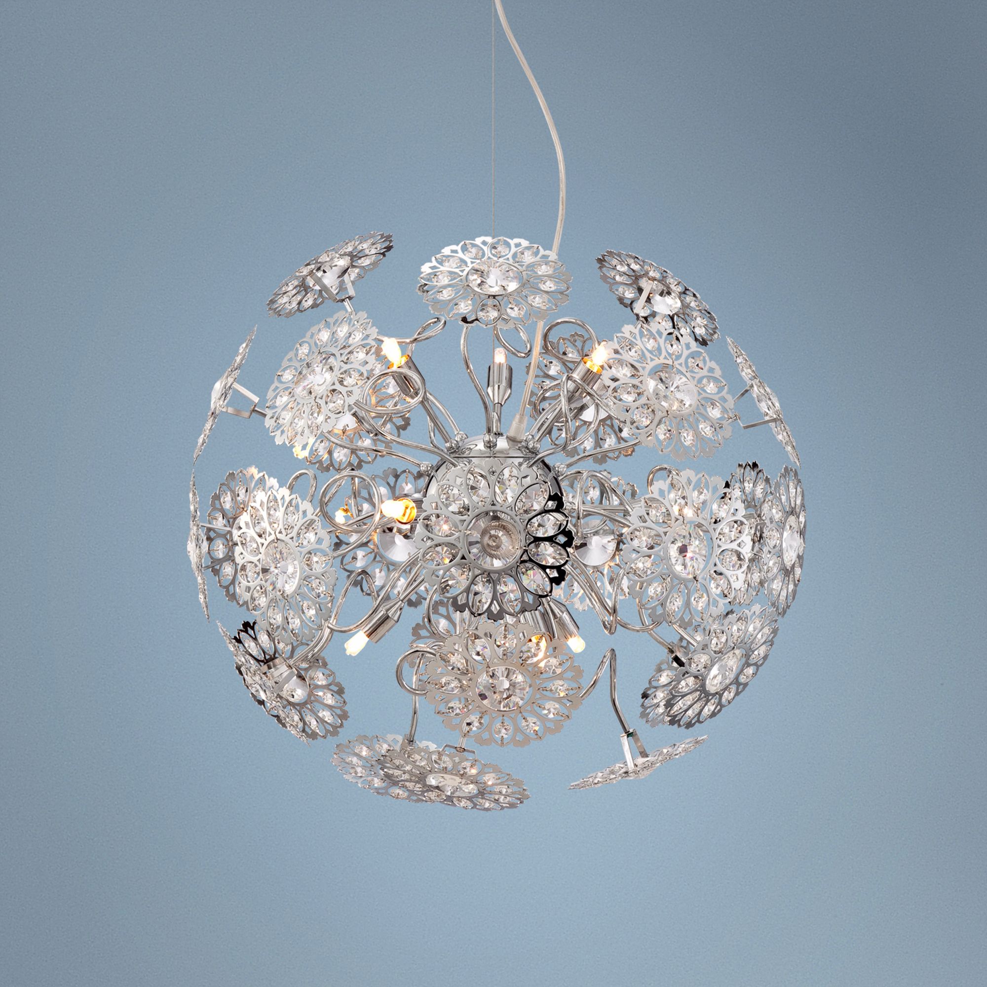 Possini Euro Floral Sphere 20" Wide Crystal Pendant Light
