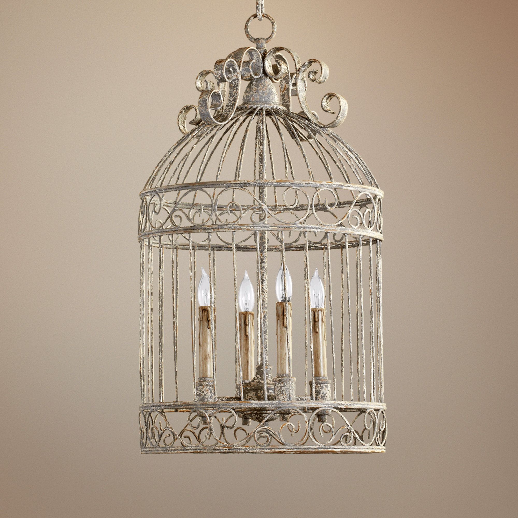 Quorum Birdcage 4-Light 15" Manchester Grey Pendant Light