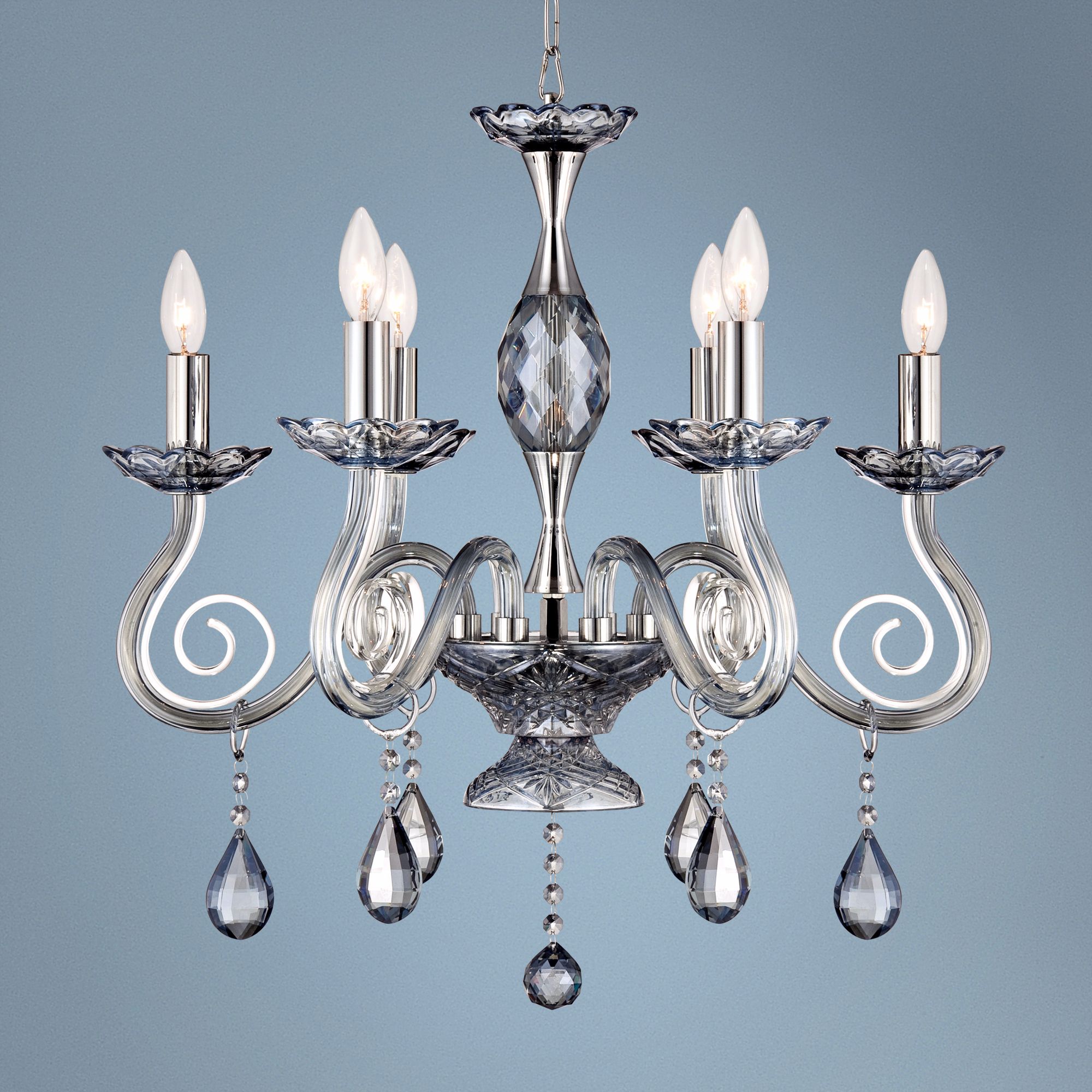 Valenti 6-Light 22 1/2" Wide Chrome Crystal Chandelier