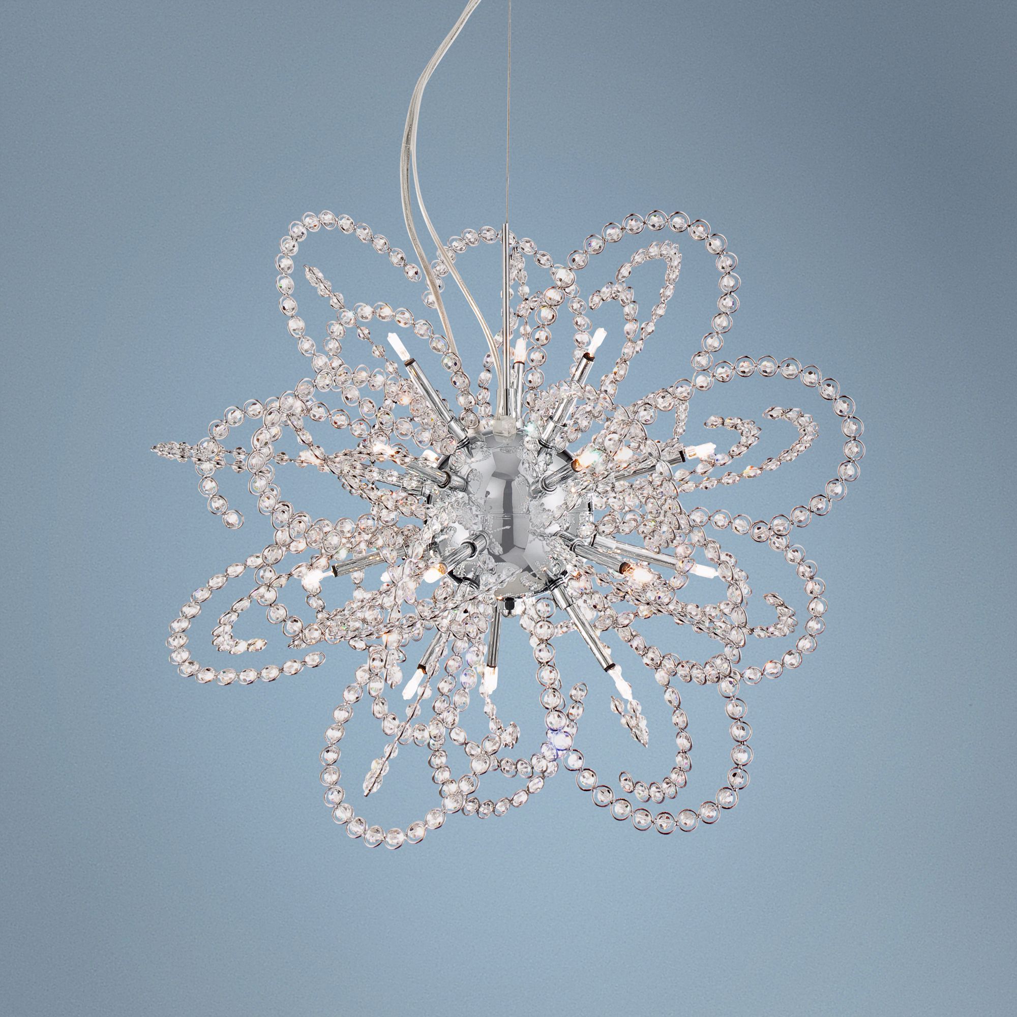 Atomic Crystal 19 1/2" Wide Chrome Pendant Light
