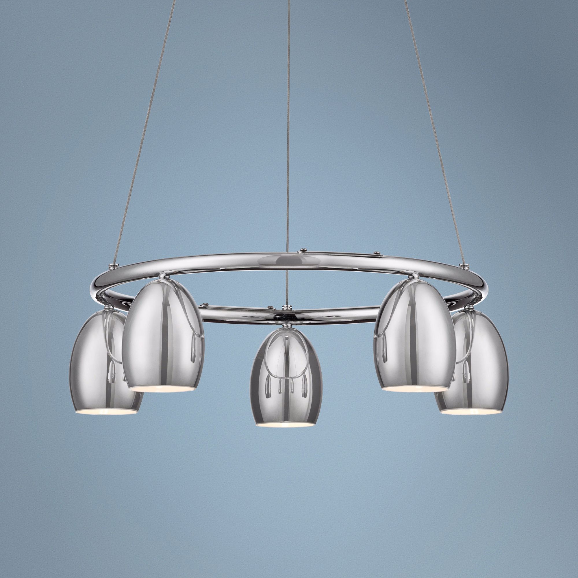 Possini Euro Revolution Chrome 18" Wide LED Pendant Light