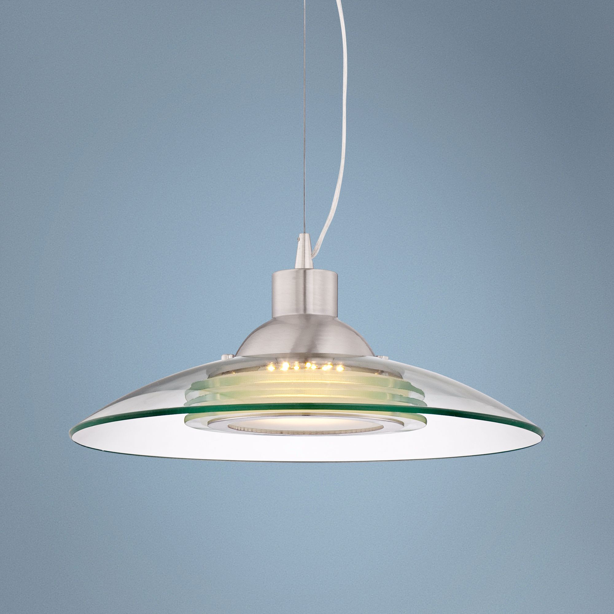 Possini East End 13 3/4" Wide LED Satin Nickel Pendant Light