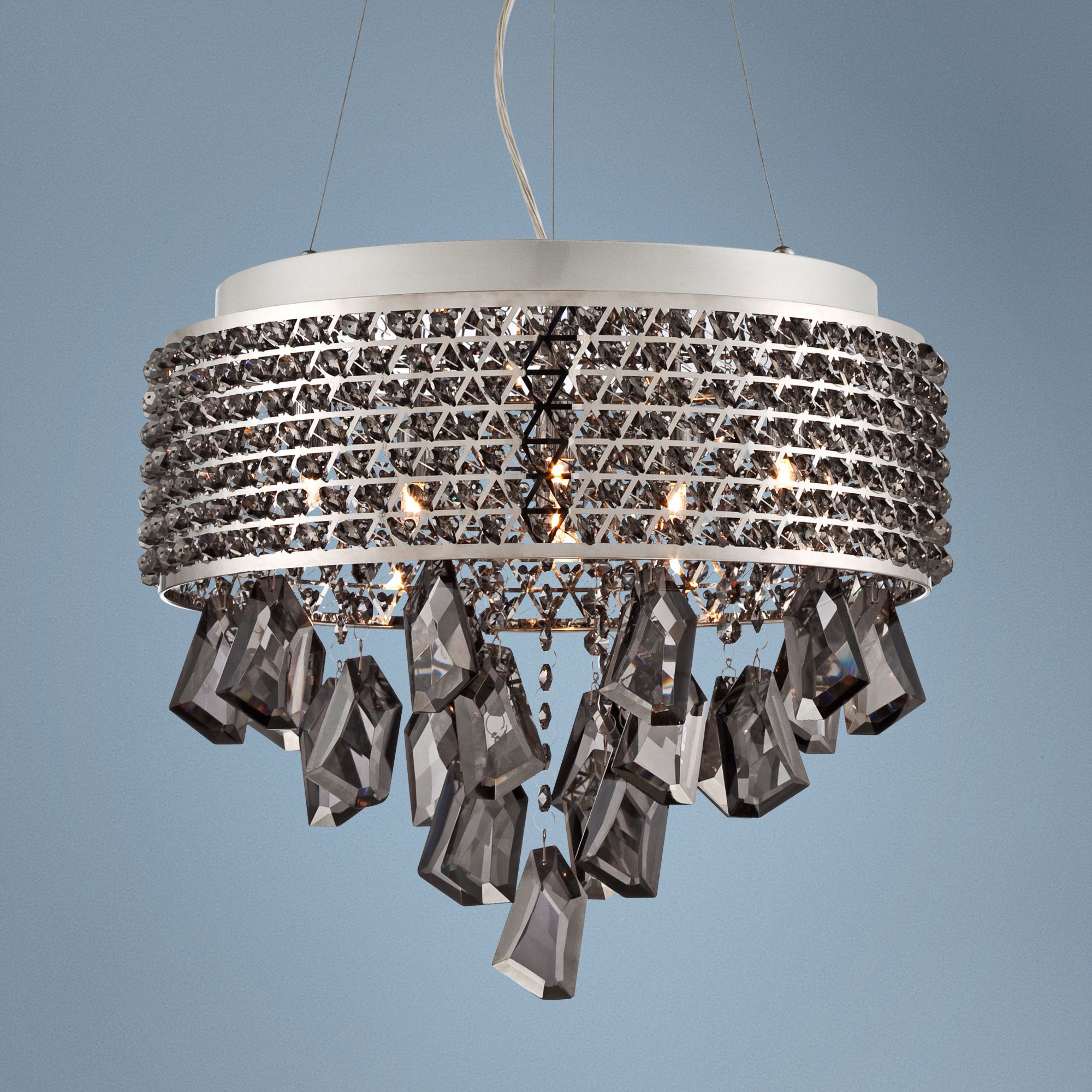 Caroline 16 1/2" Wide Chrome and Crystal Pendant Light