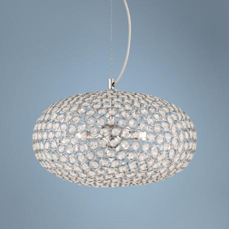 Possini Euro Celestia Chrome 16" Wide Round Crystal Pendant