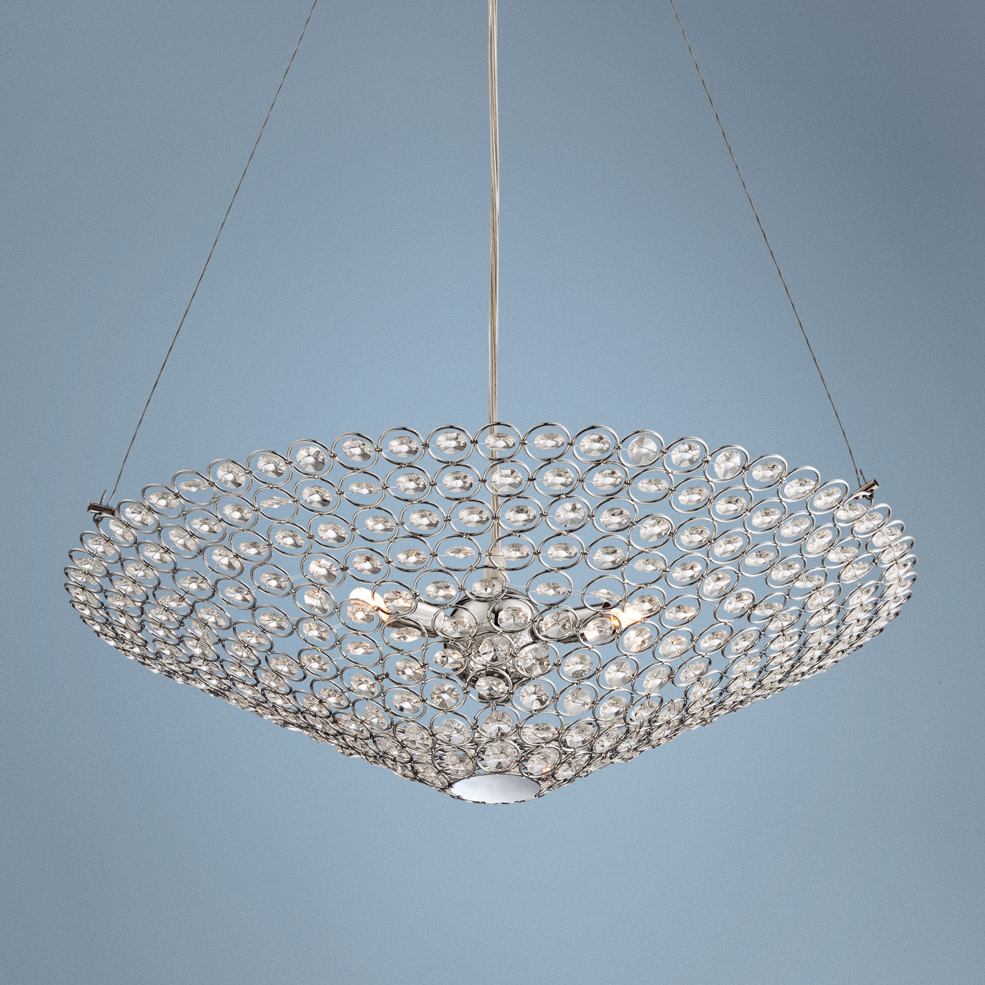 Celestia Chrome 3-Light 19" Wide Crystal Pendant Light