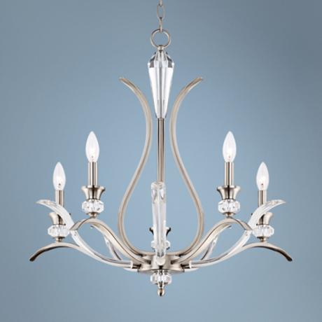 Sutton 26" Wide Brushed Nickel and Glass Chandelier