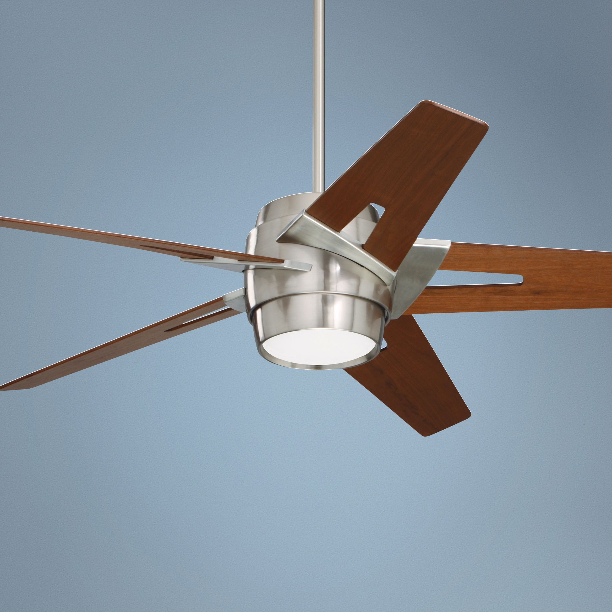 54" Emerson Luxe Eco Steel and Walnut Ceiling Fan